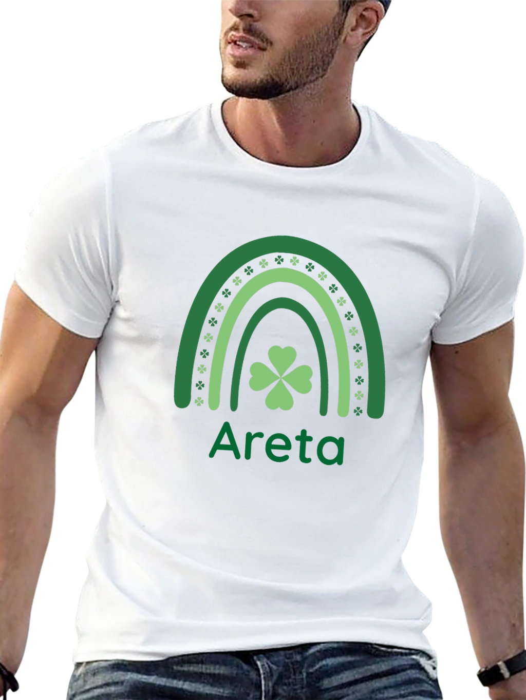 St. Patricks Day Areta Rainbow Clover T-Shirt