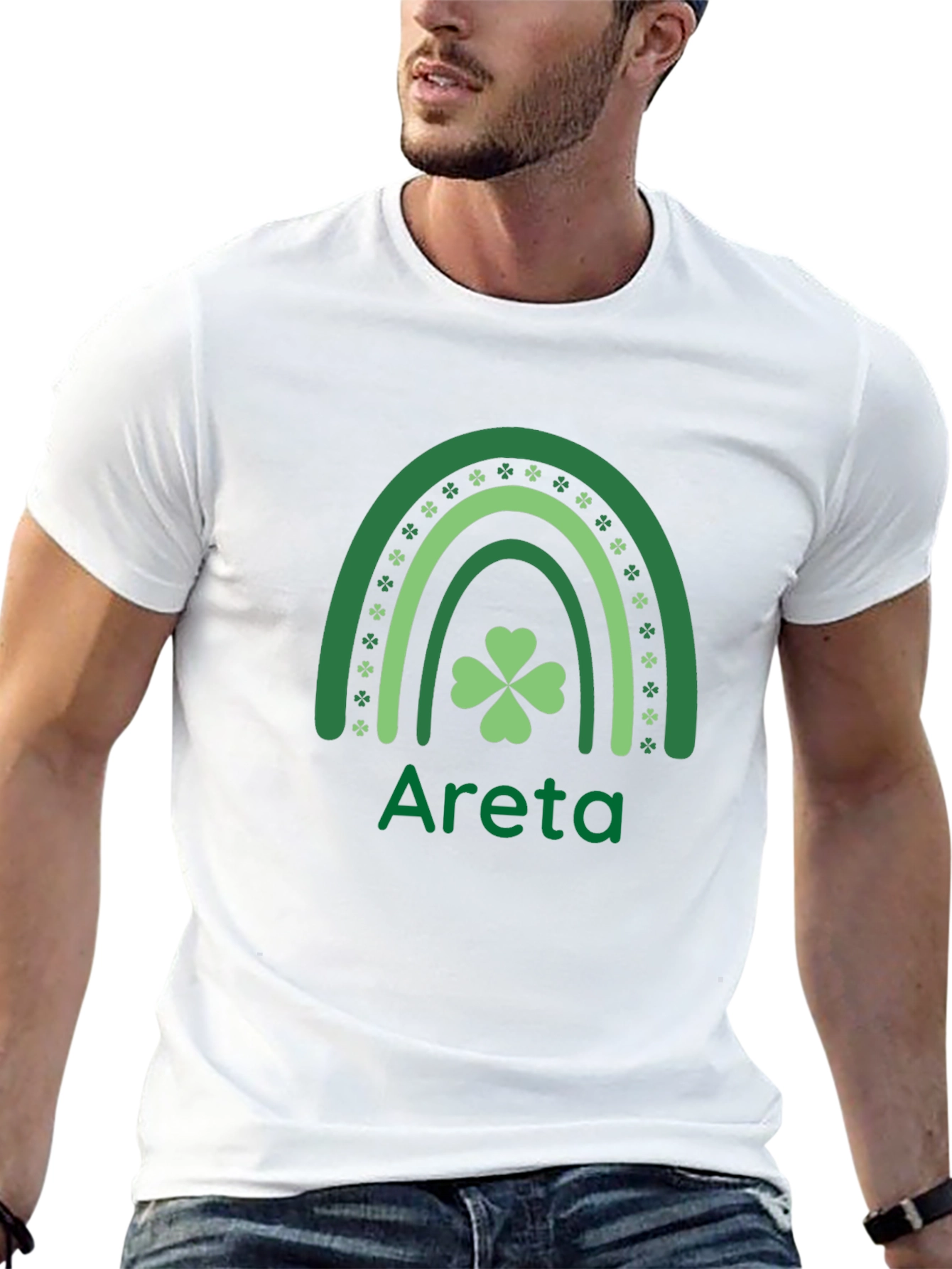 St. Patricks Day Areta Rainbow Clover T-Shirt