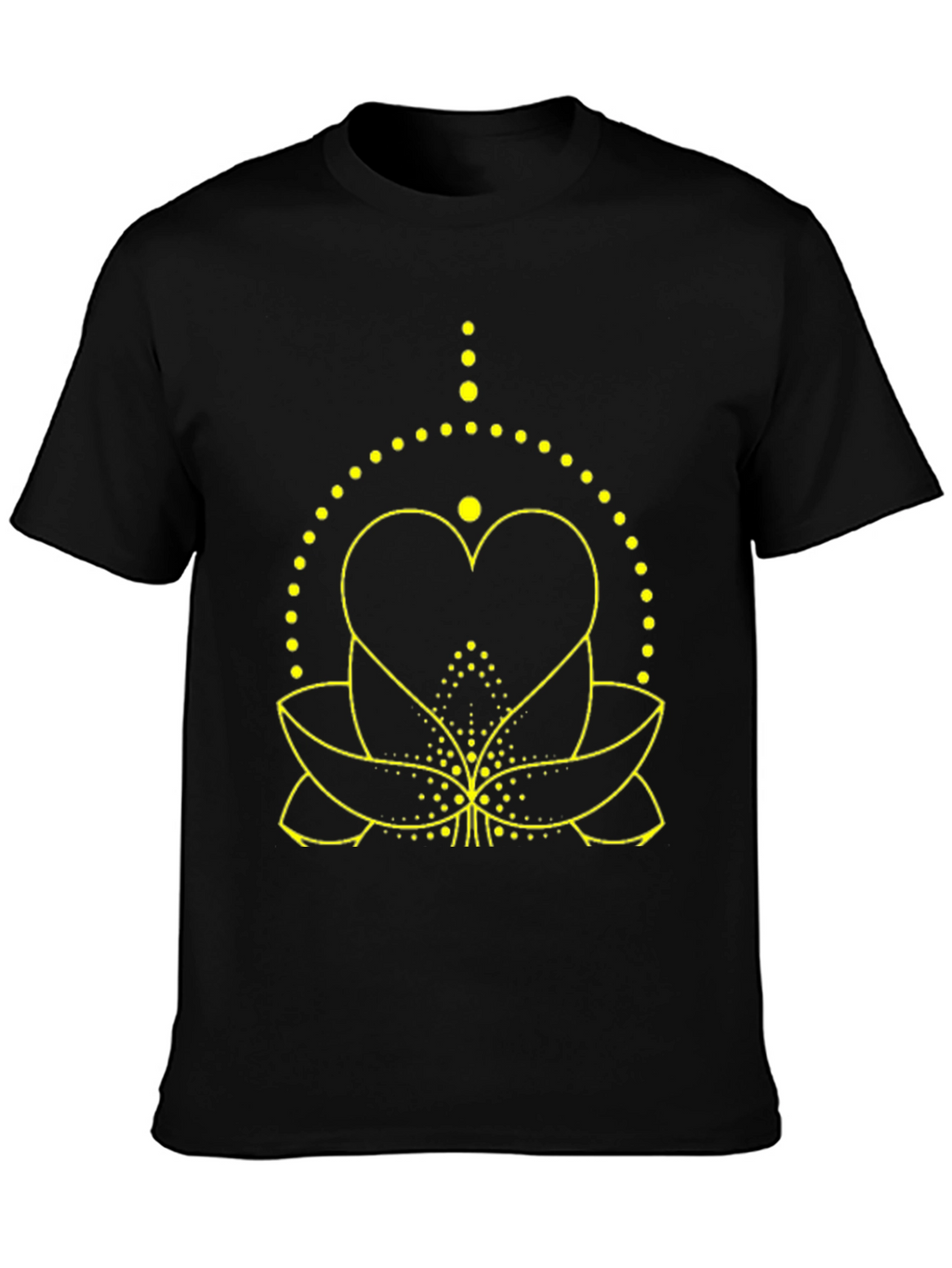 Lotus Heart Graphic Tee - Black
