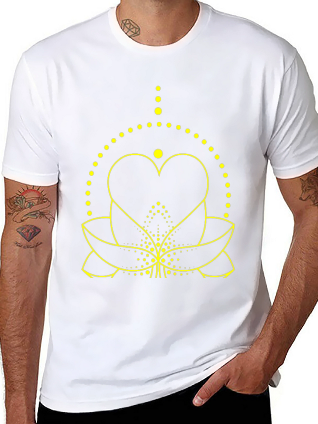 Lotus Heart Graphic Tee - Black