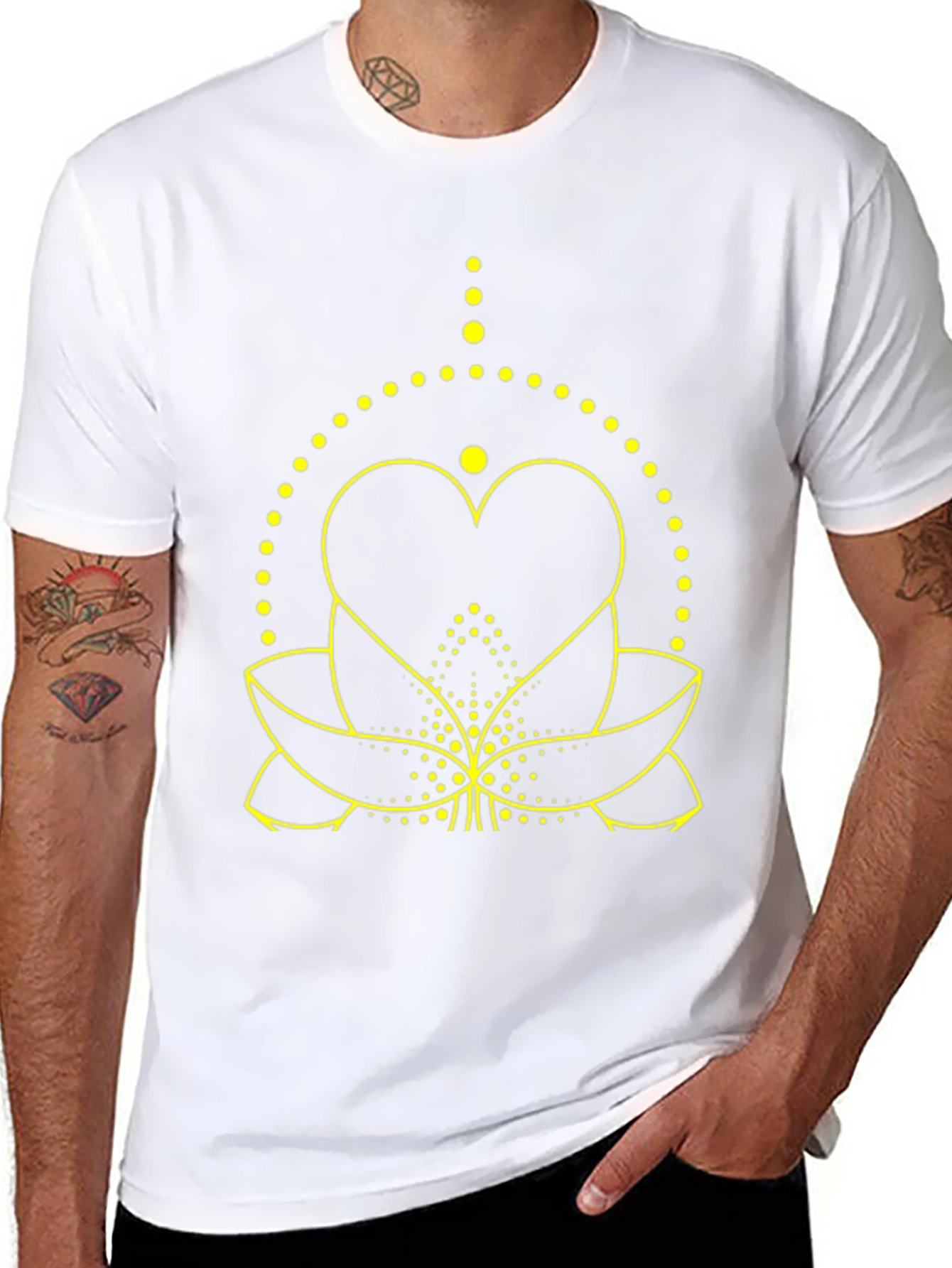 Lotus Heart Graphic Tee - Black
