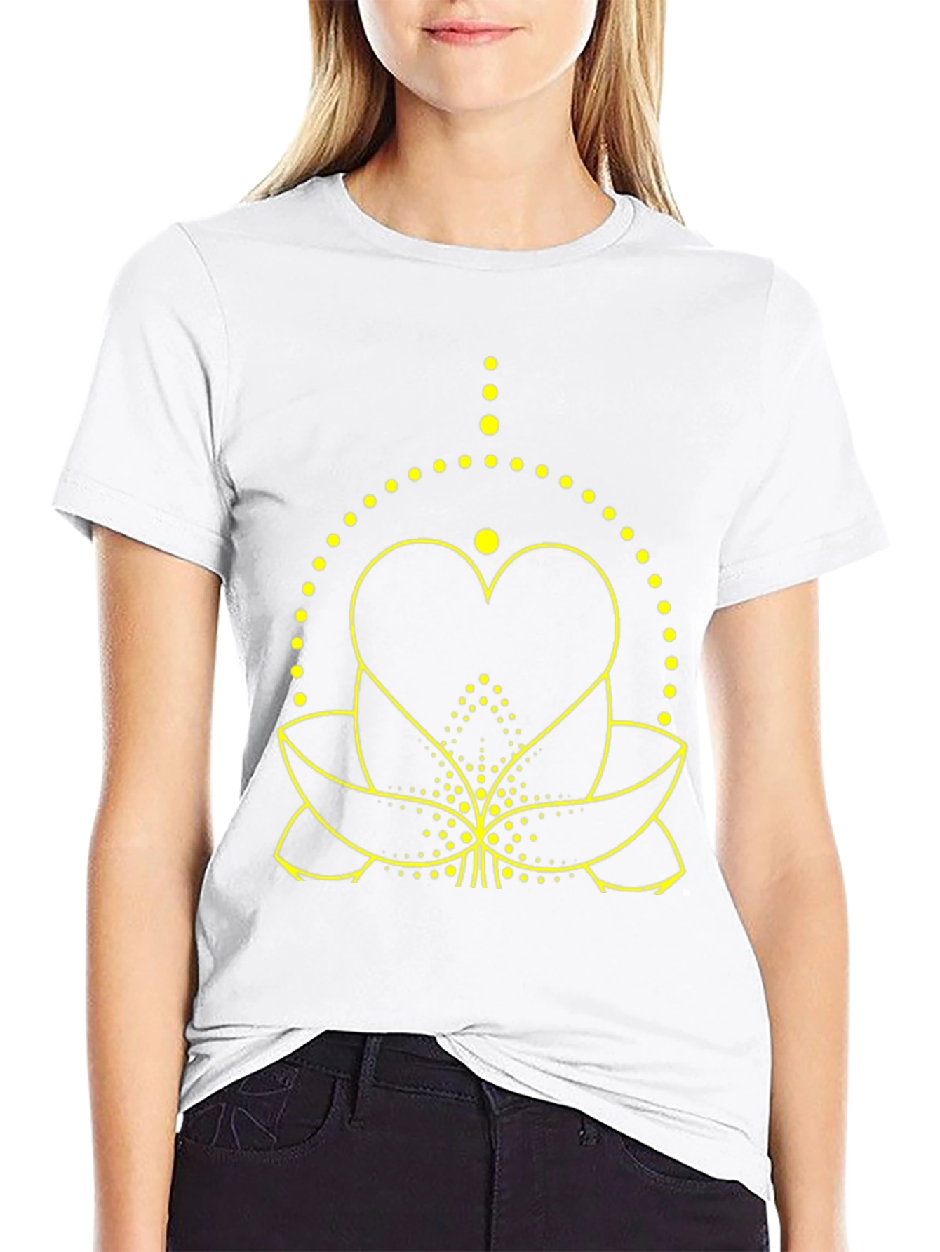 Lotus Heart Graphic Tee - Black