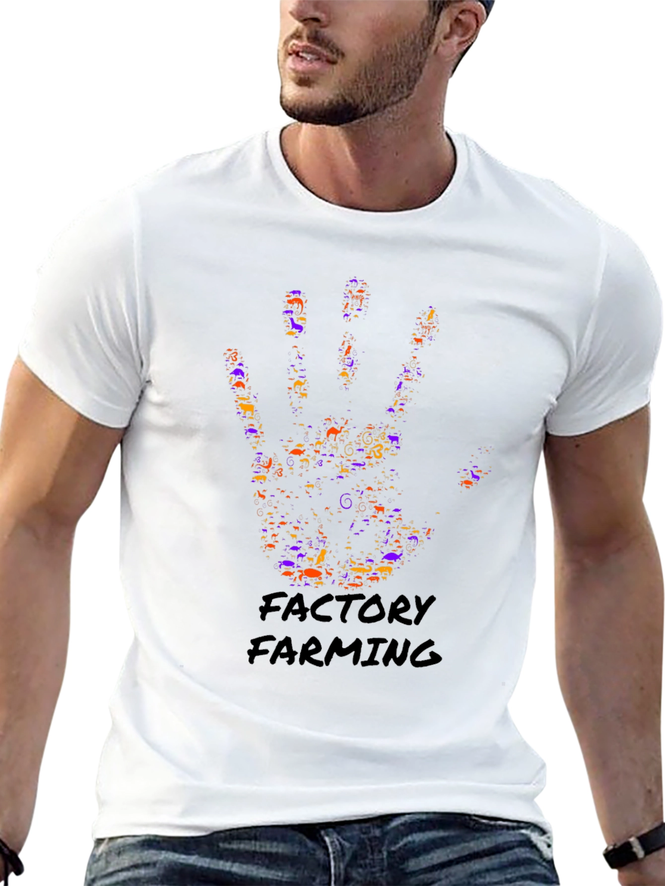 Factory Farming Hand Print Graphic Tee