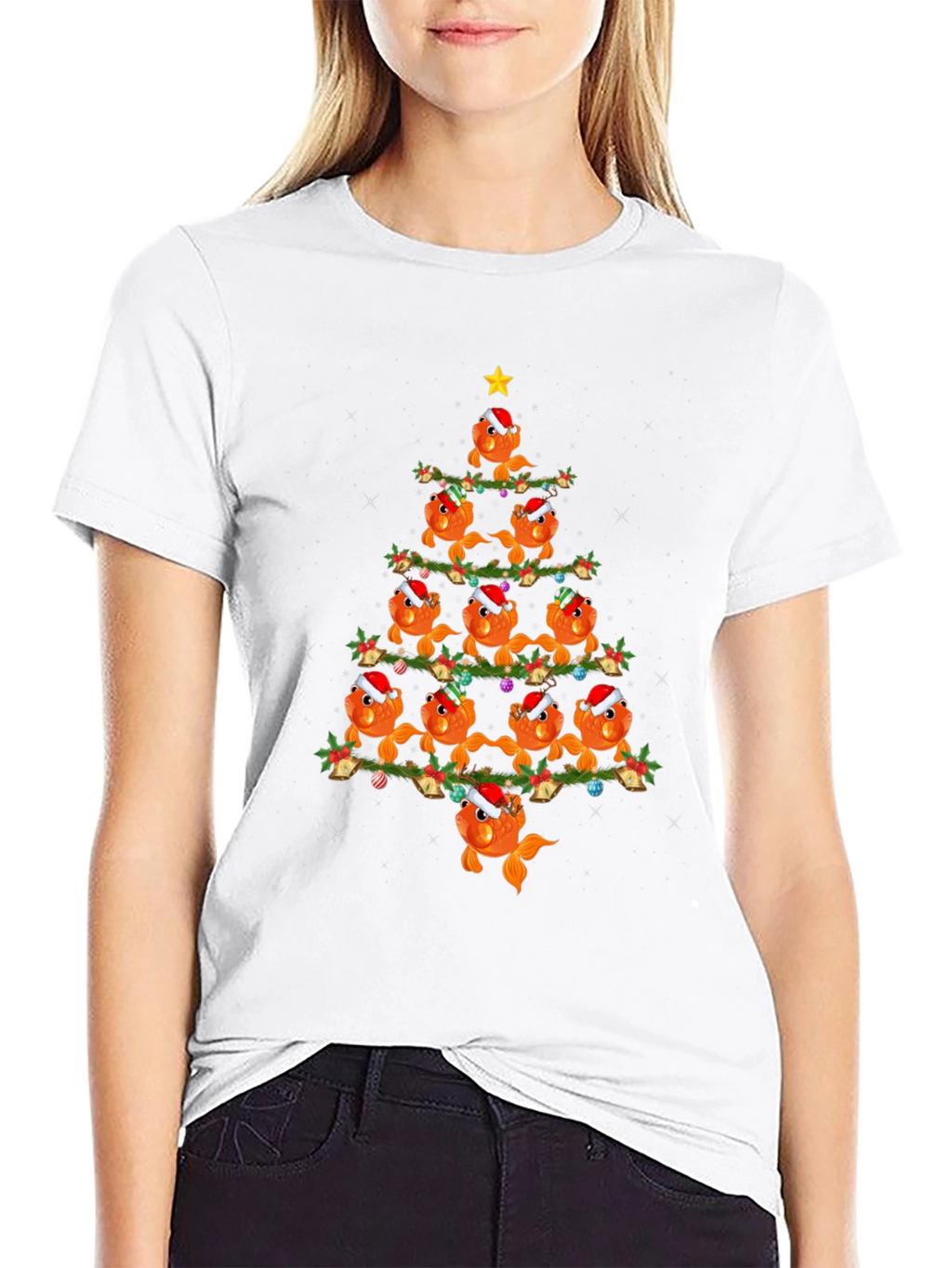 Festive Goldfish Christmas Tree T-Shirt