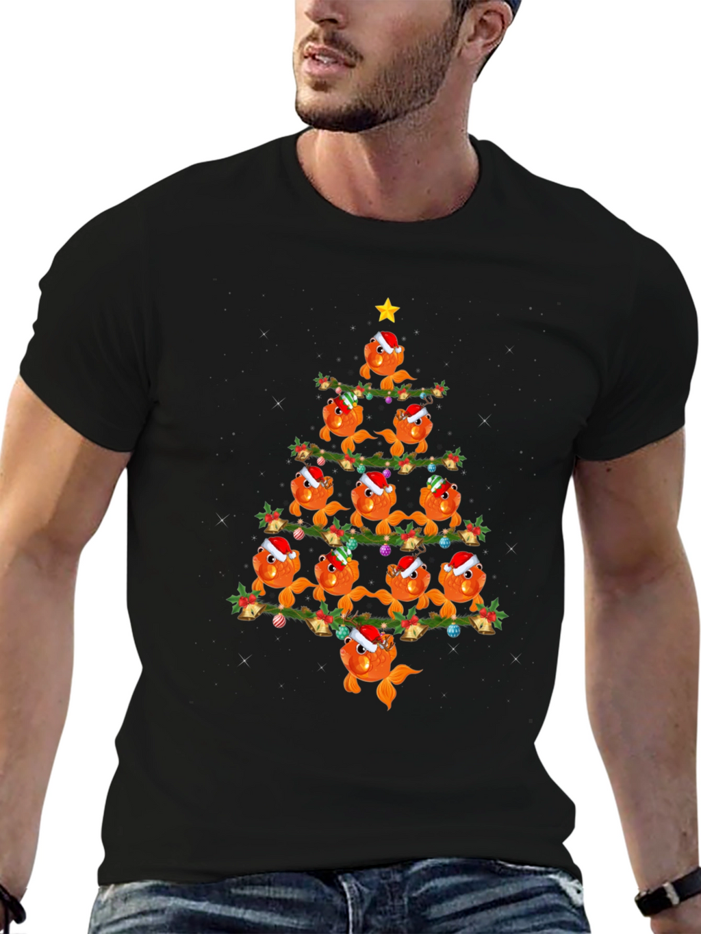 Festive Goldfish Christmas Tree T-Shirt