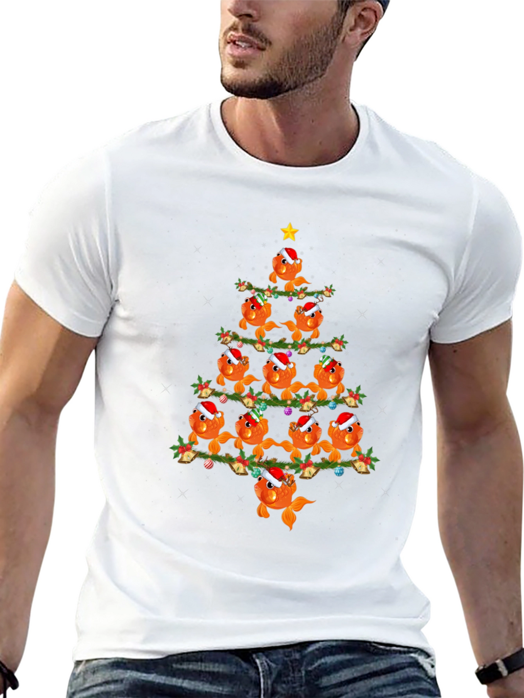 Festive Goldfish Christmas Tree T-Shirt