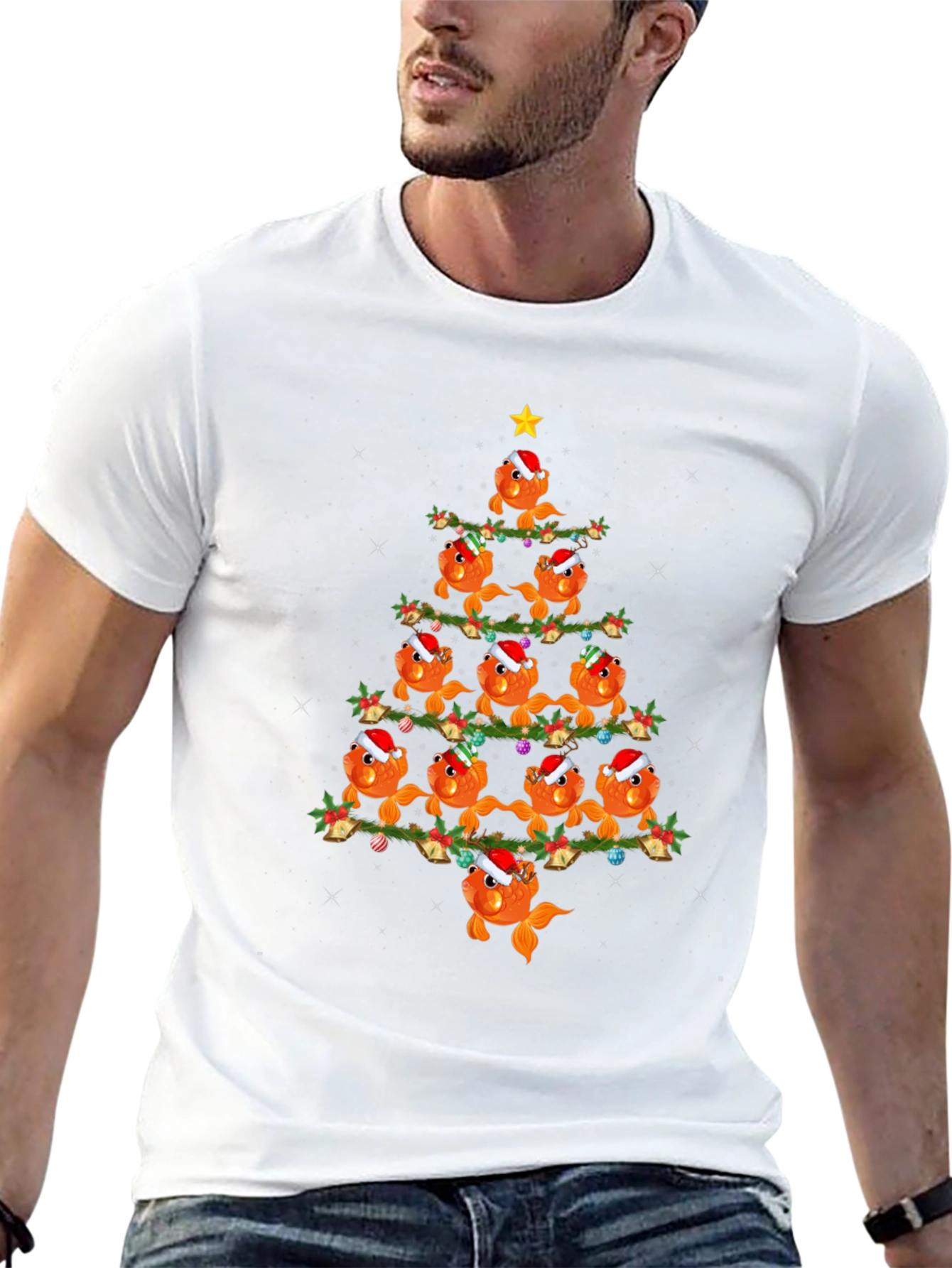 Festive Goldfish Christmas Tree T-Shirt