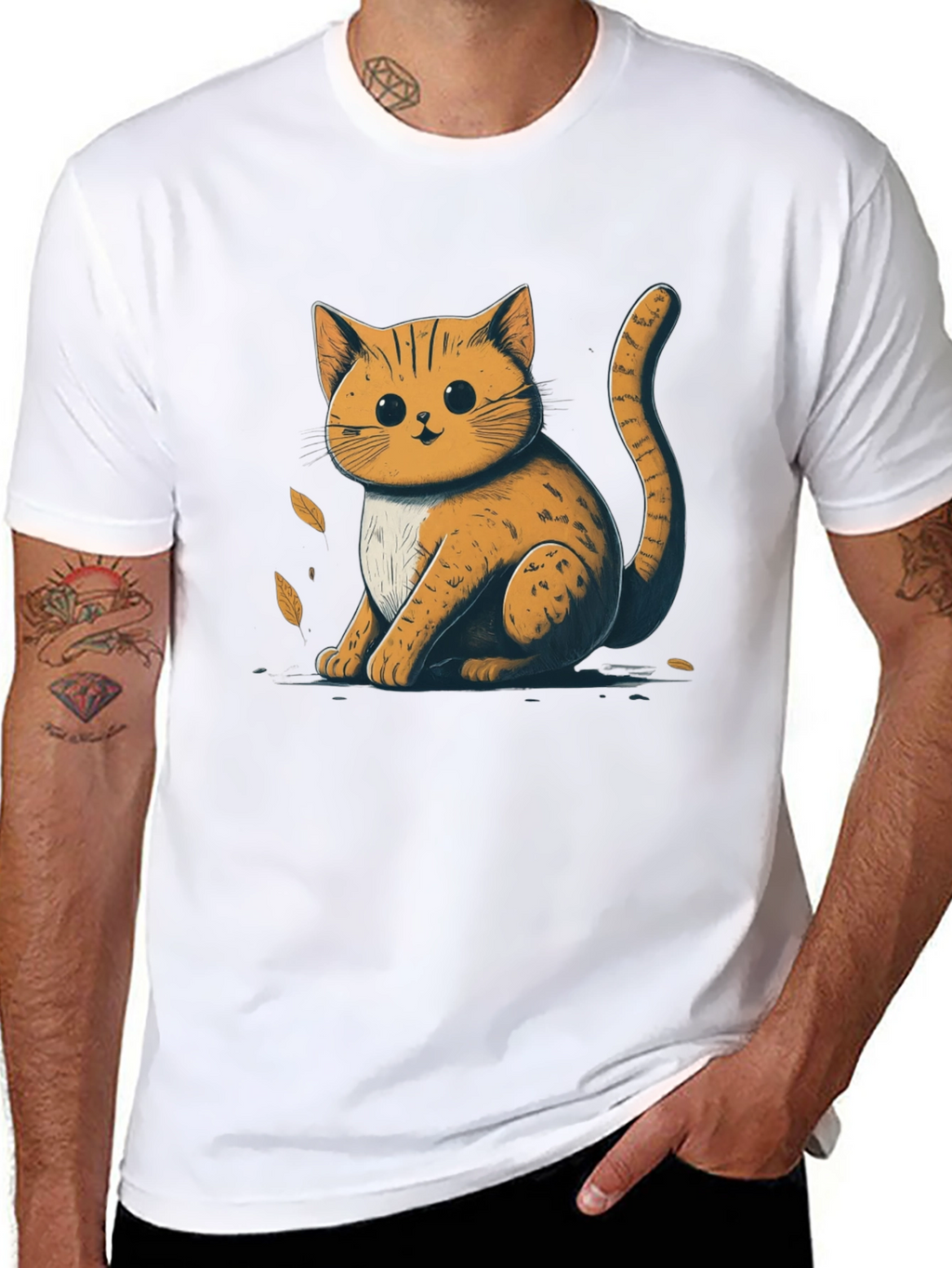 Cute Cat Graphic T-Shirt - Unisex Black Tee
