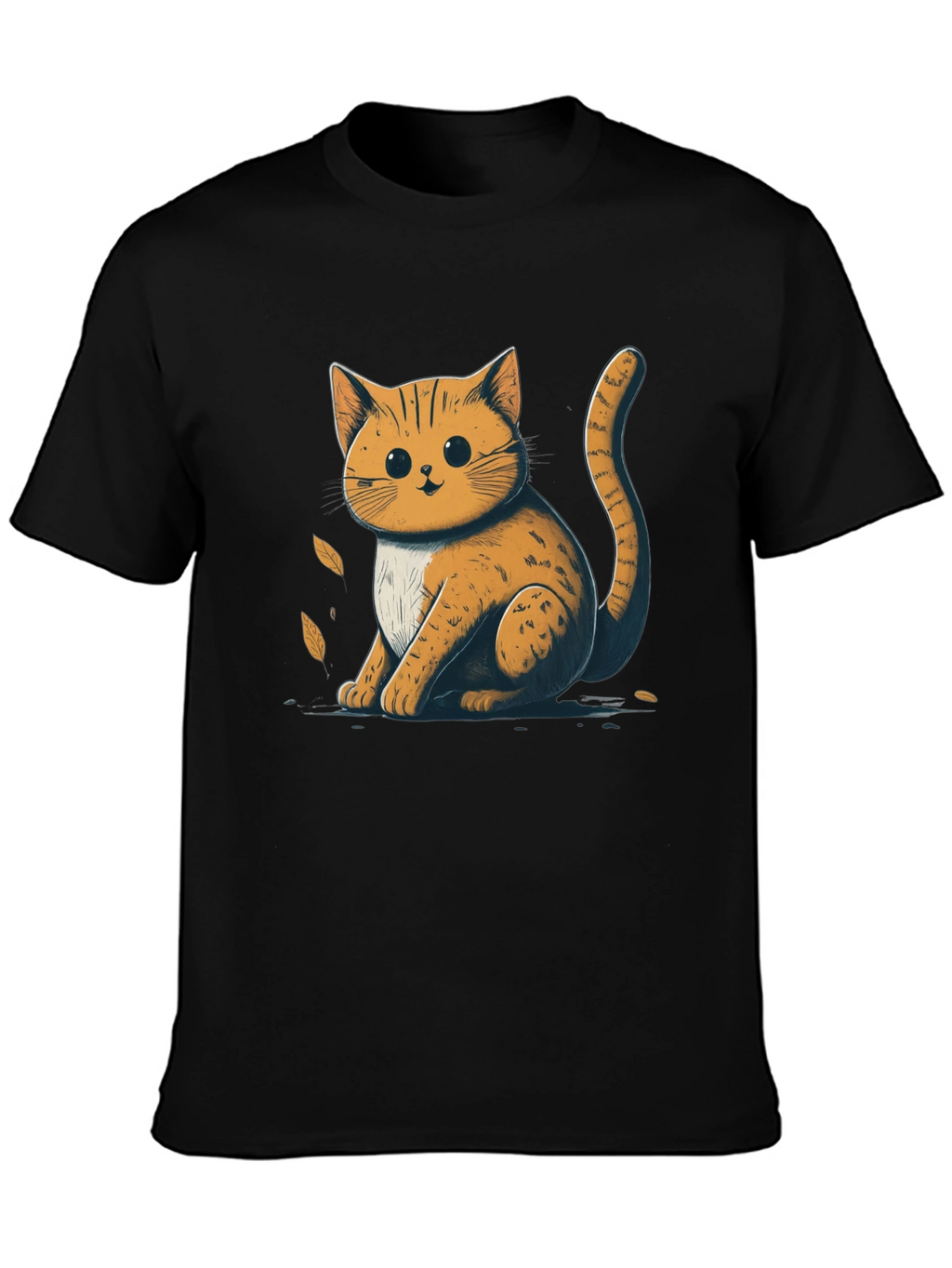 Cute Cat Graphic T-Shirt - Unisex Black Tee