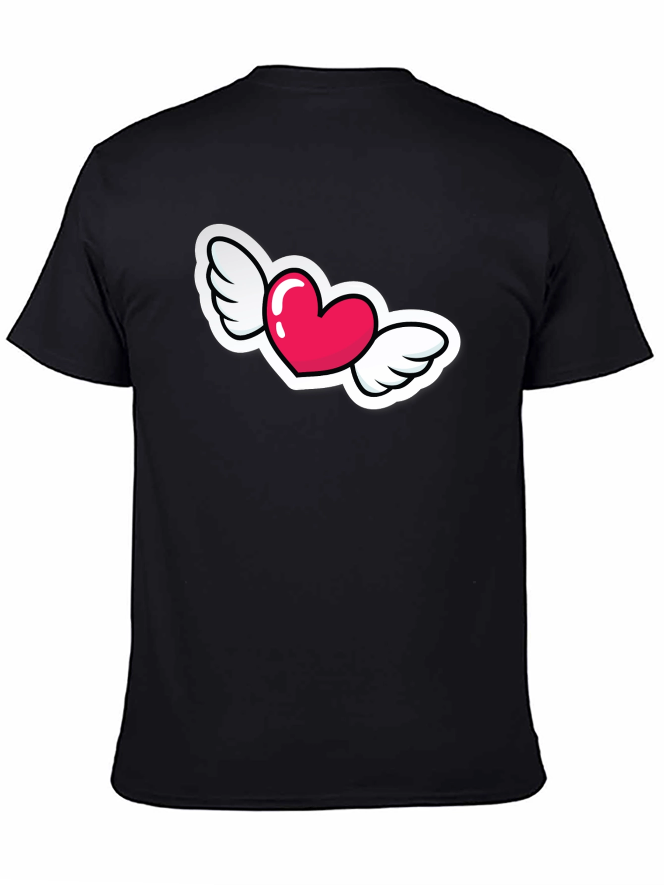 Heart with Wings Graphic Black T-Shirt