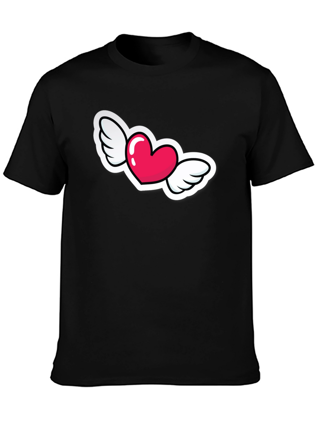 Heart with Wings Graphic Black T-Shirt