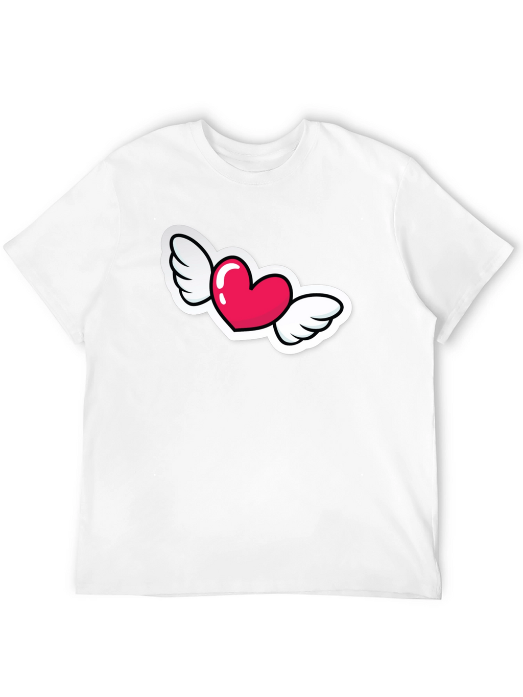 Heart with Wings Graphic Black T-Shirt