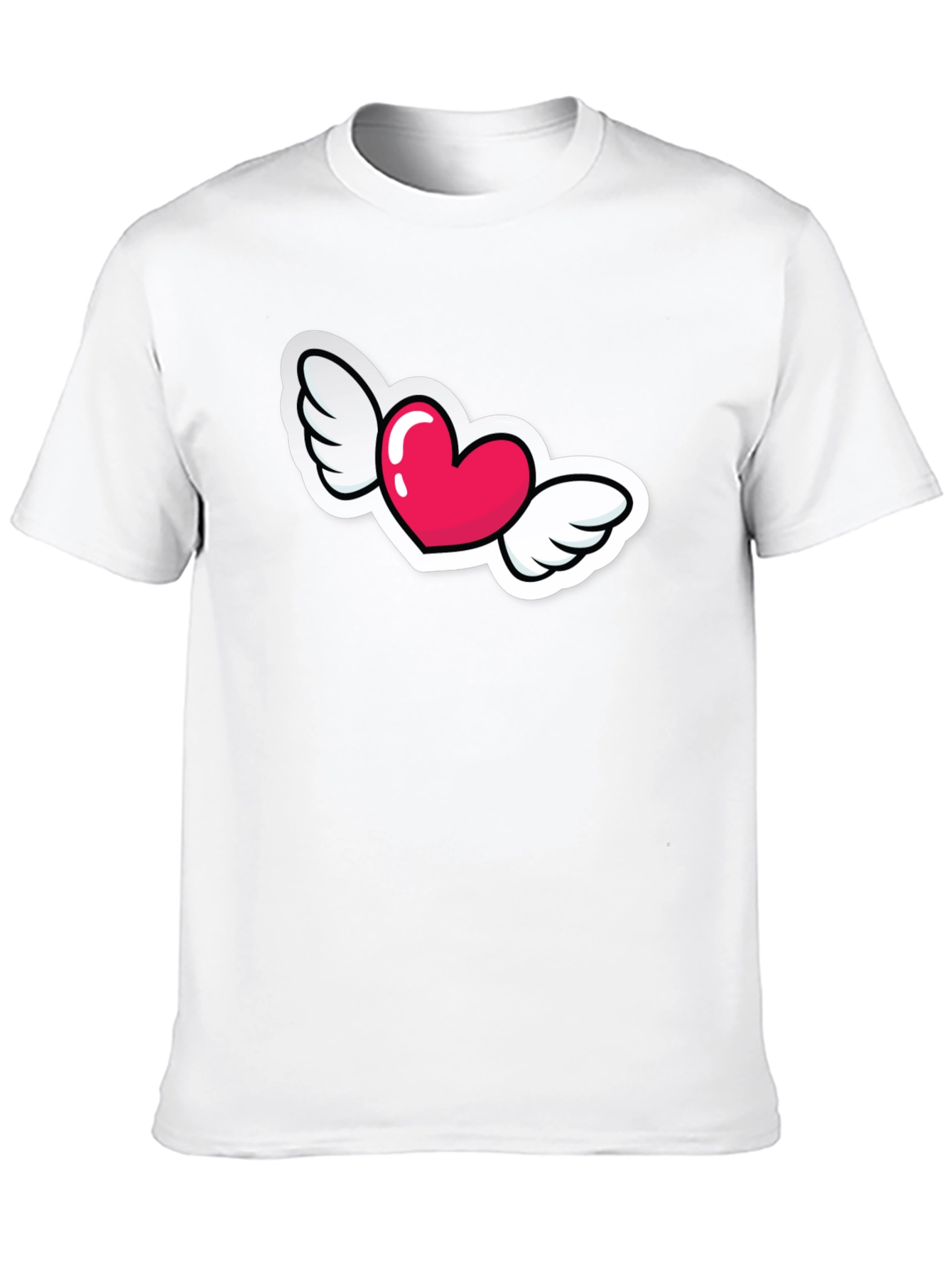 Heart with Wings Graphic Black T-Shirt