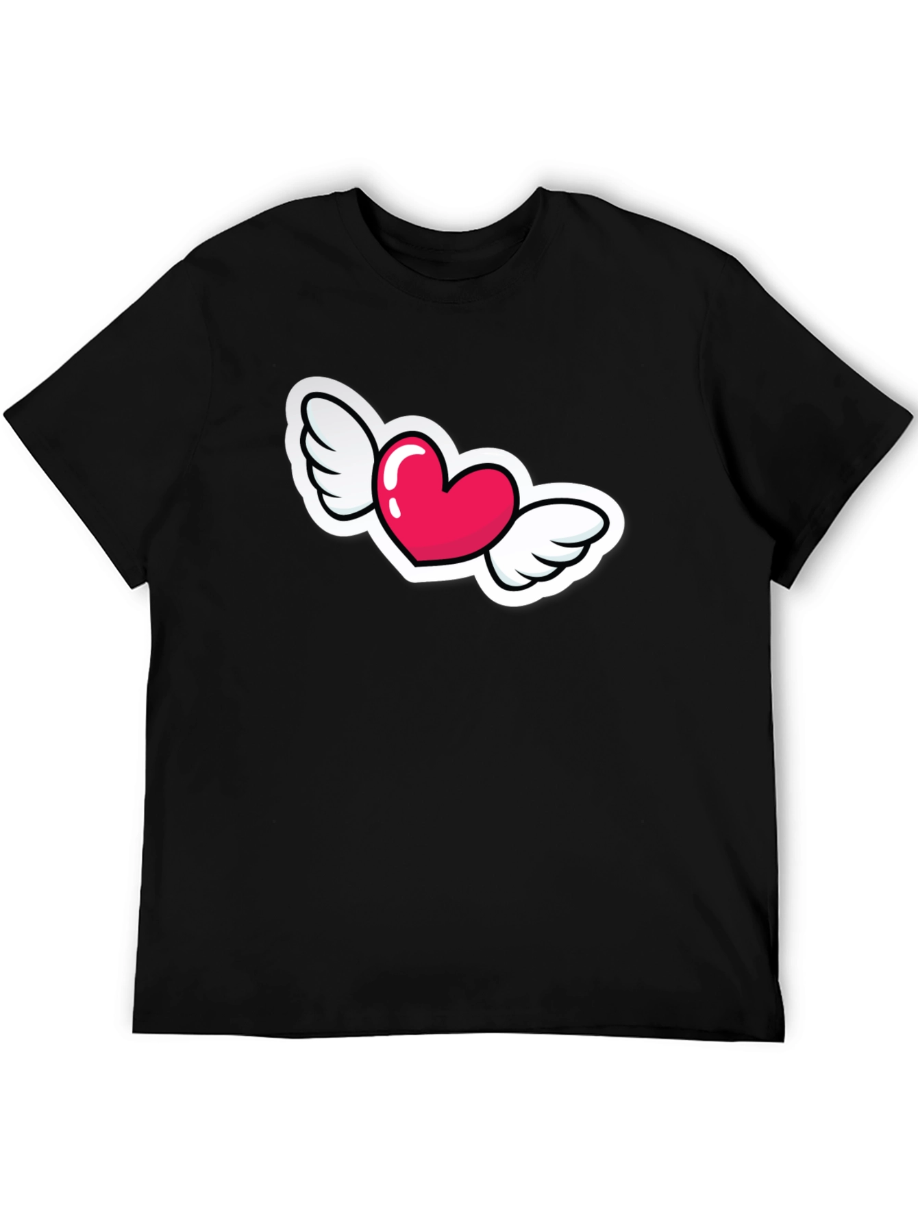Heart with Wings Graphic Black T-Shirt