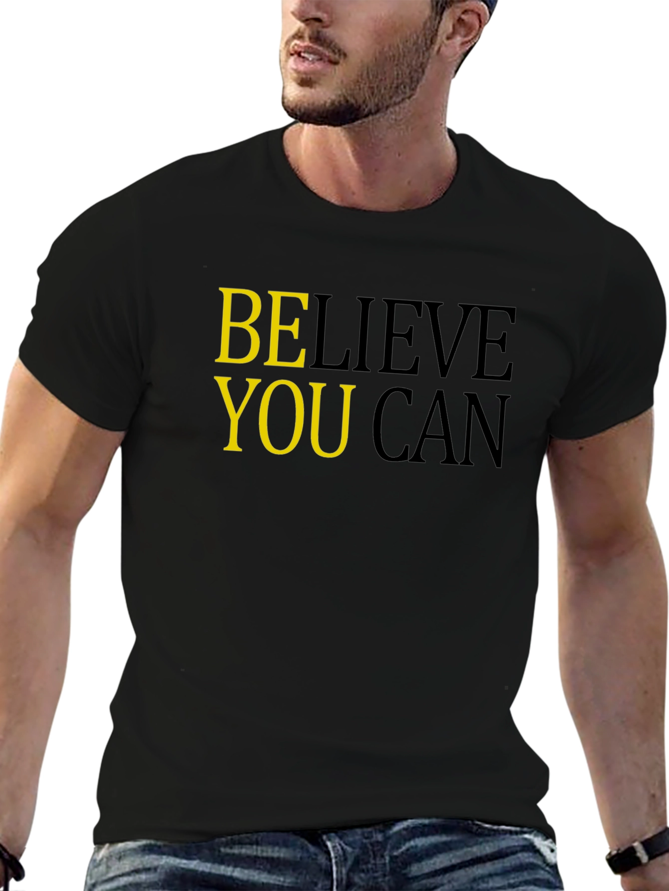 Believe You Can Black Graphic Tee