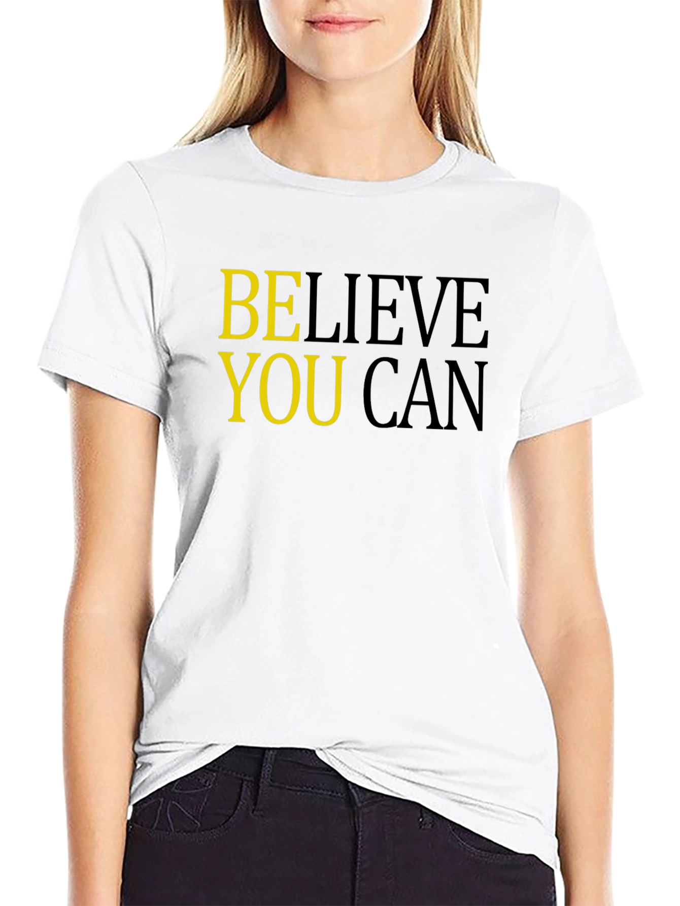 Believe You Can Black Graphic Tee