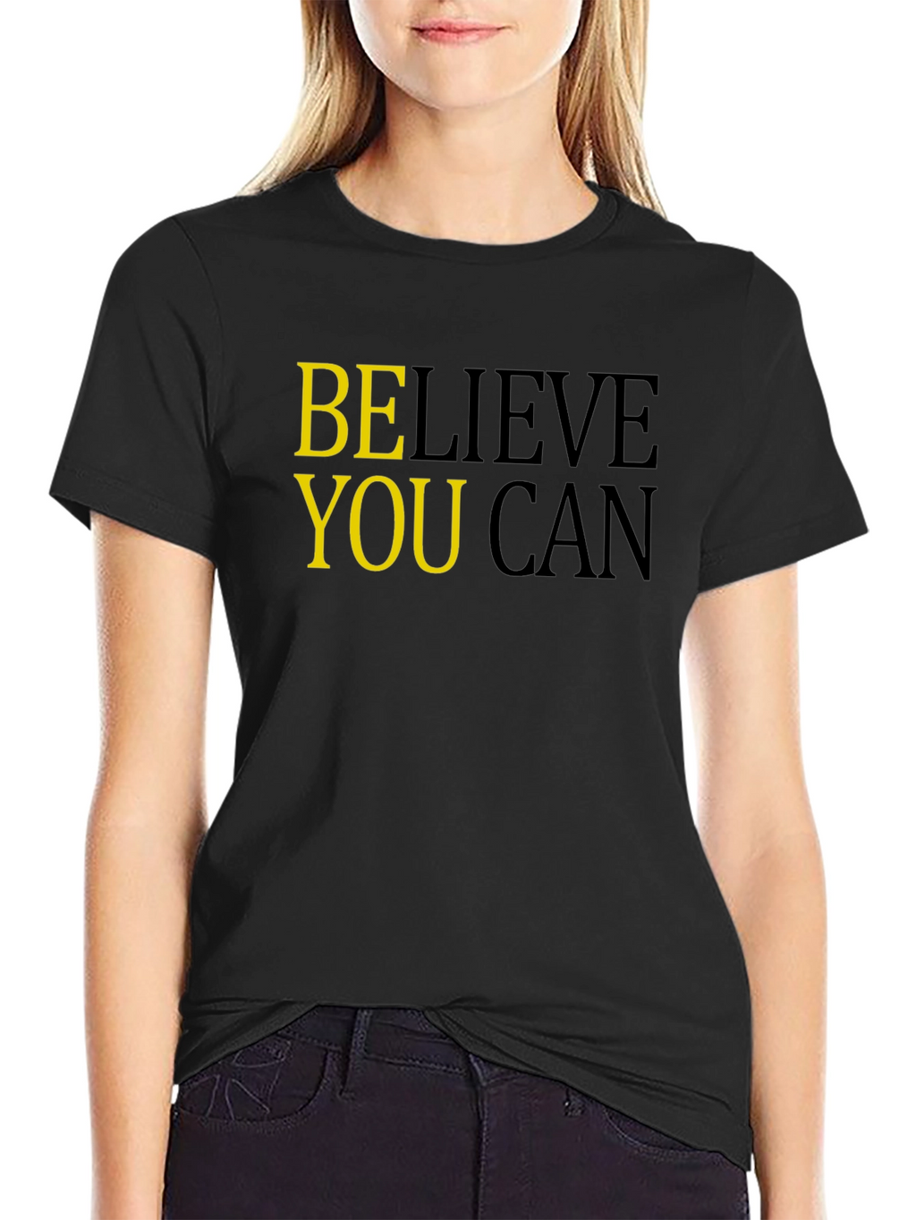 Believe You Can Black Graphic Tee