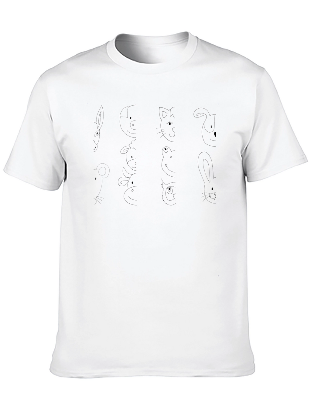 Minimalist Animal Outline Black T-Shirt