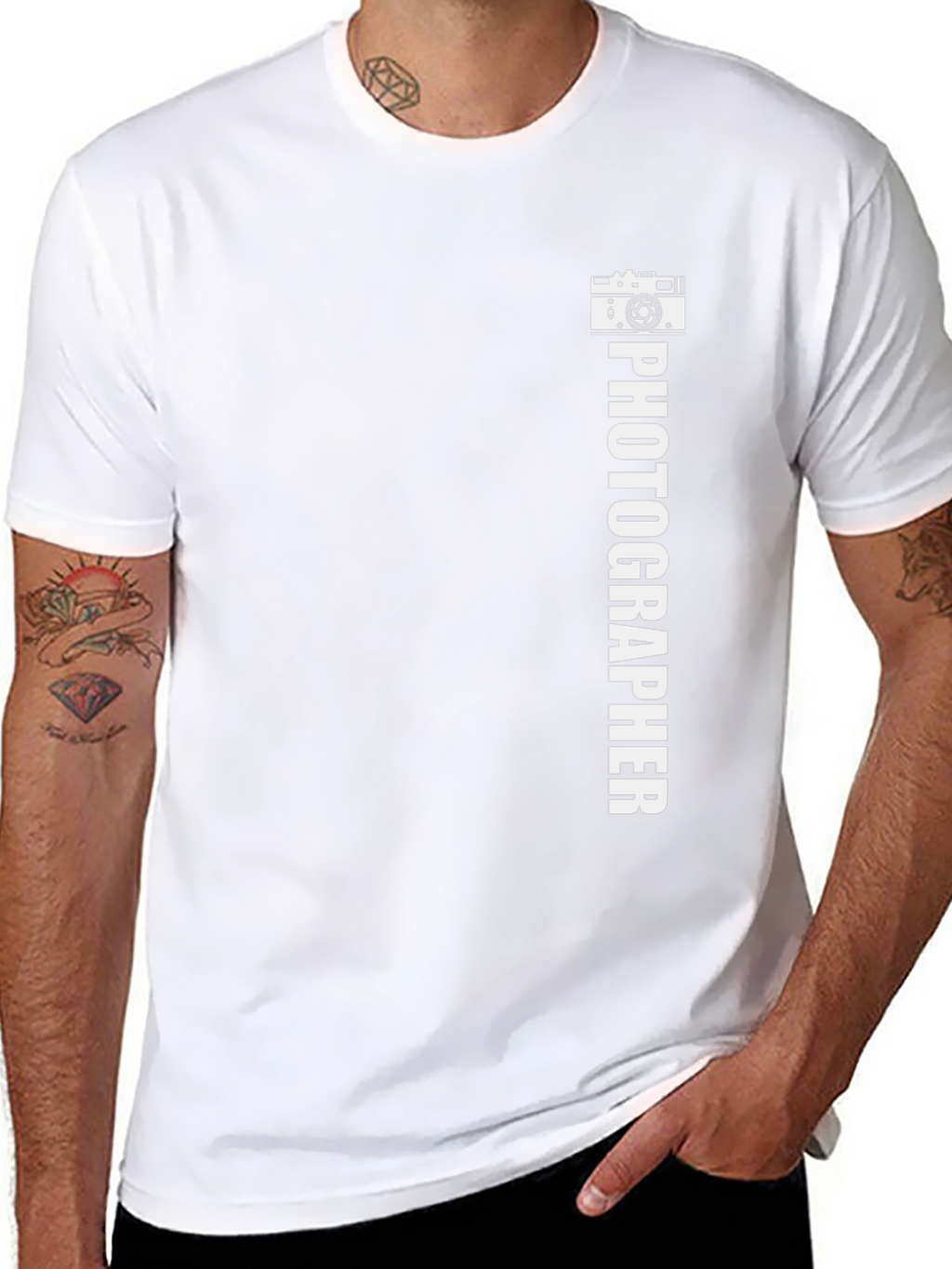 Photographer Graphic Tee - Black Cotton Casual Shirt