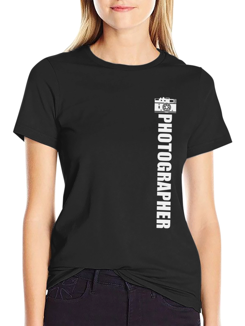 Photographer Graphic Tee - Black Cotton Casual Shirt