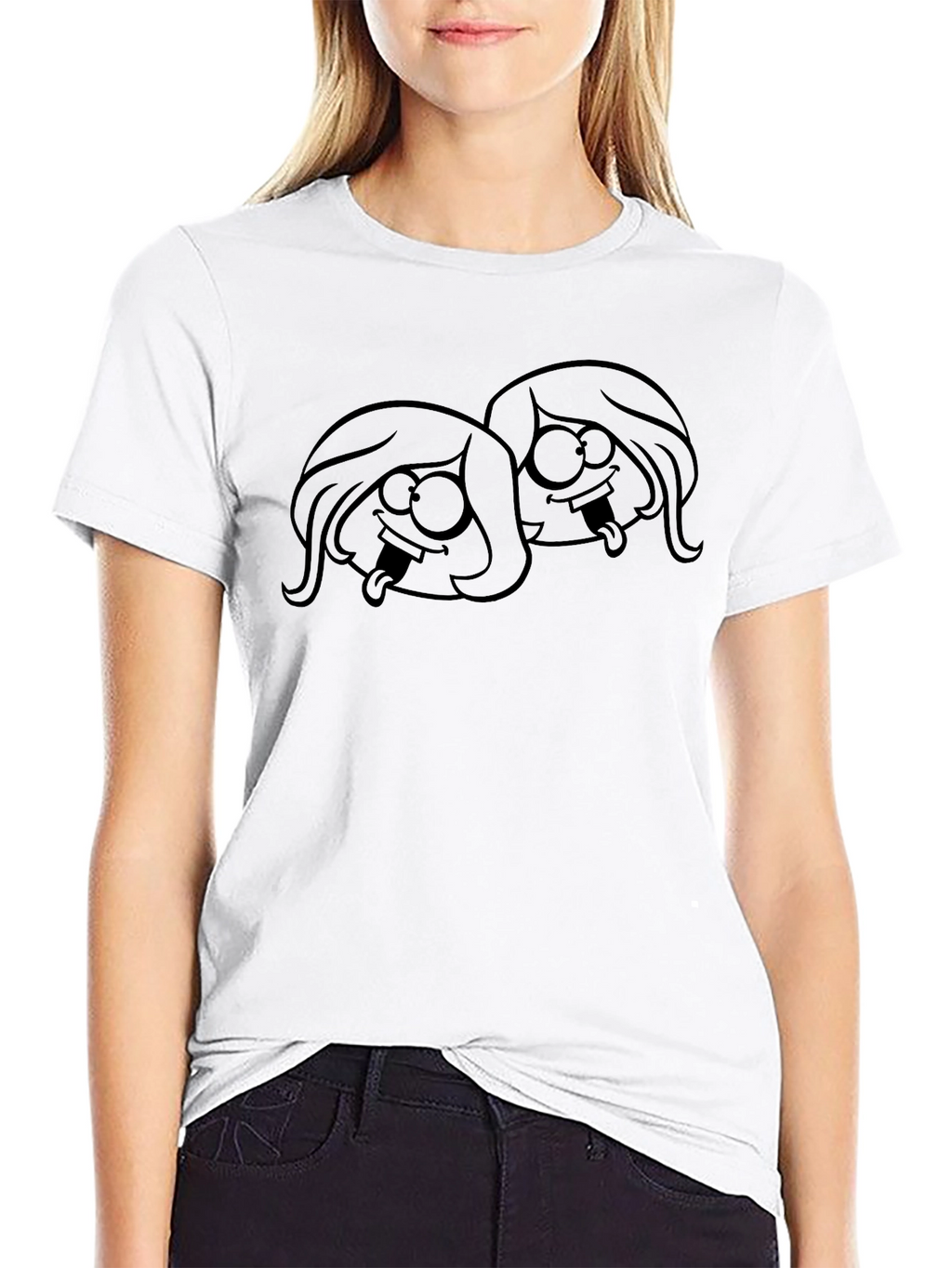 Cartoon Head T-Shirt - Black