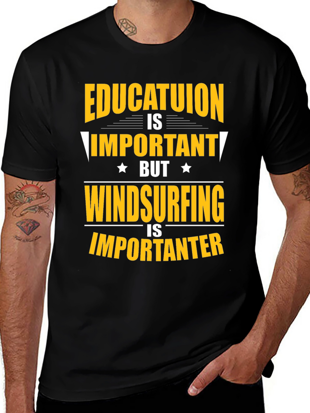 Education vs. Windsurfing Graphic Tee