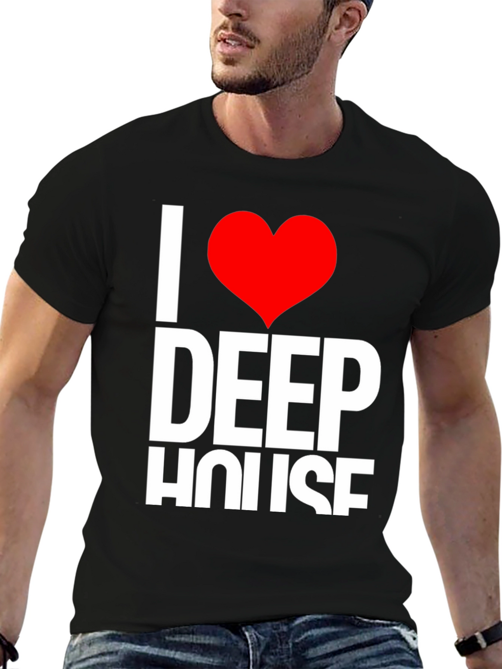 I Heart Deep House Black T-Shirt
