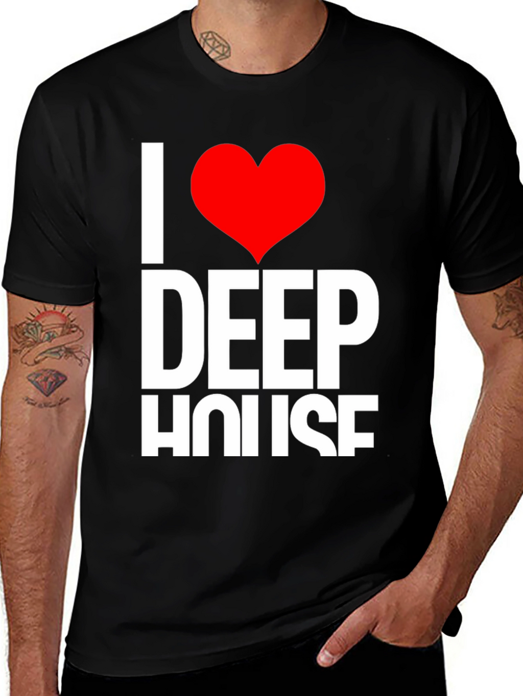 I Heart Deep House Black T-Shirt