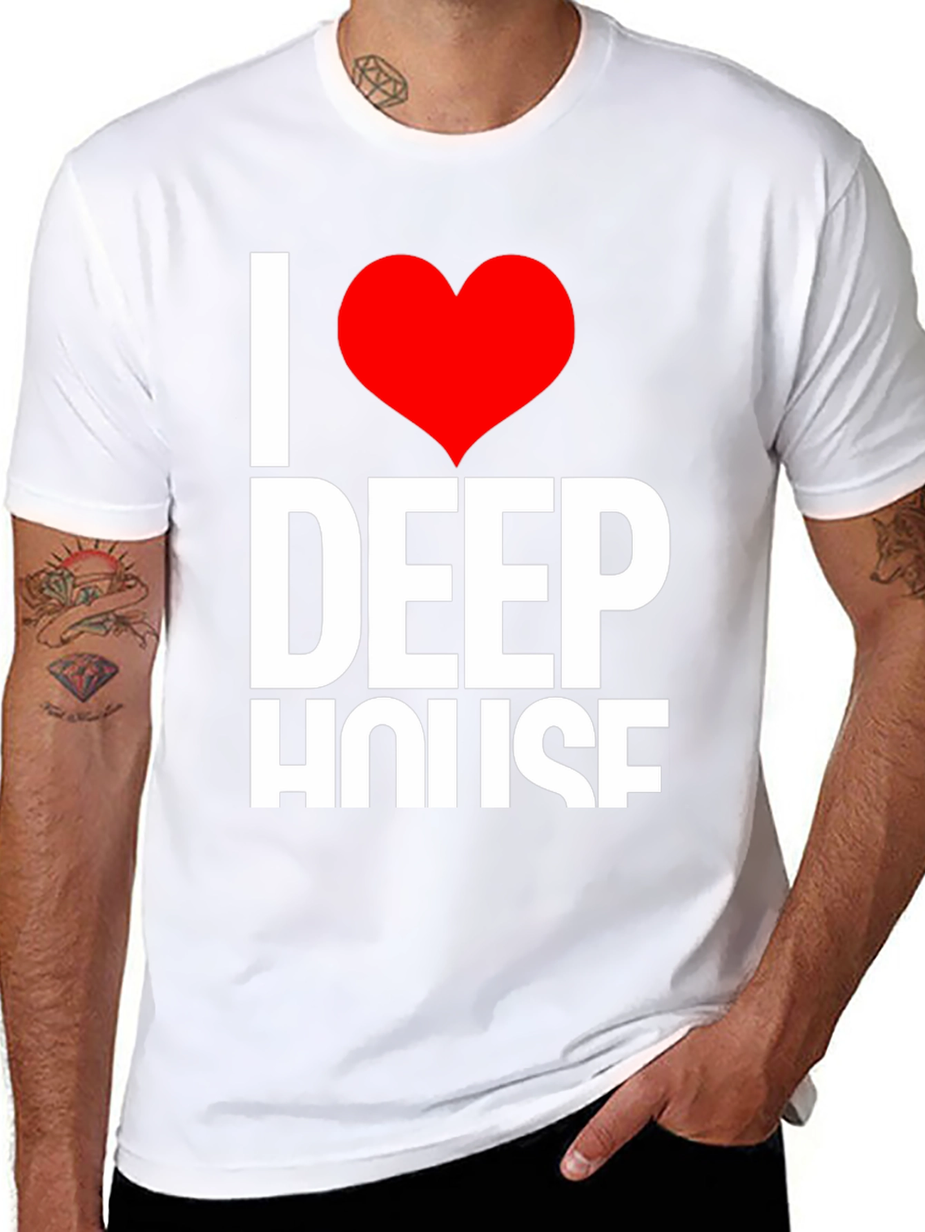 I Heart Deep House Black T-Shirt
