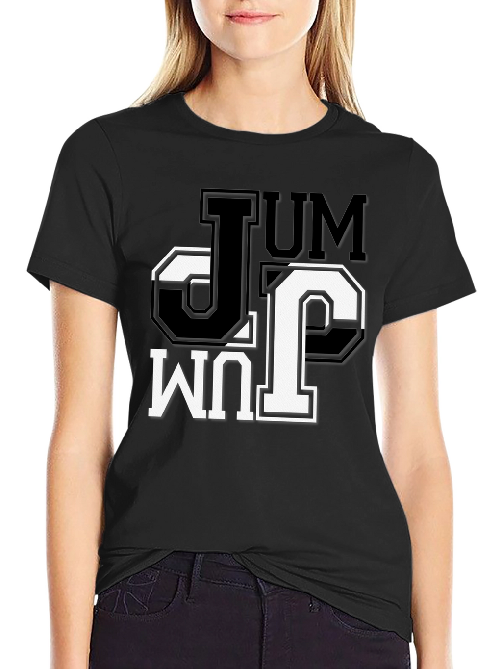 JUM Black Graphic Tee - Stylish Mens Casual Shirt