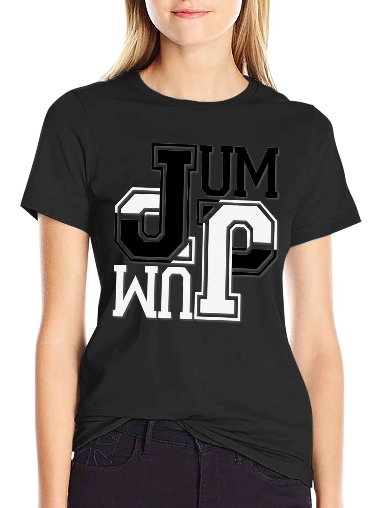 JUM Black Graphic Tee - Stylish Mens Casual Shirt