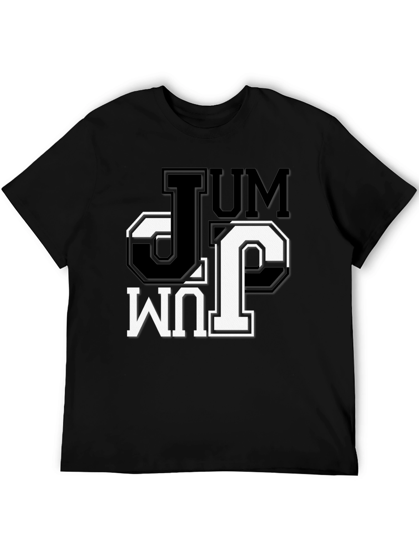 JUM Black Graphic Tee - Stylish Mens Casual Shirt