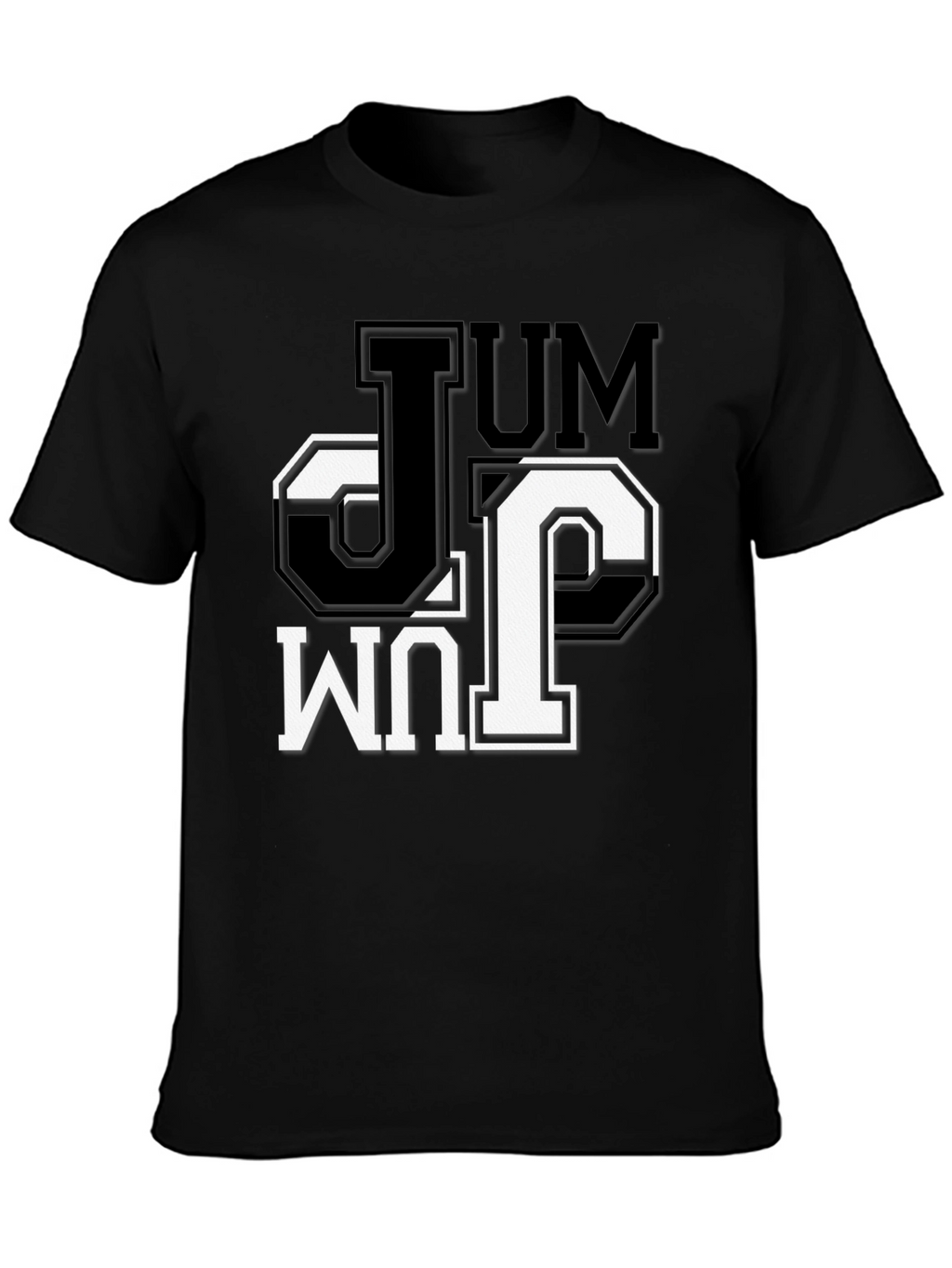 JUM Black Graphic Tee - Stylish Mens Casual Shirt