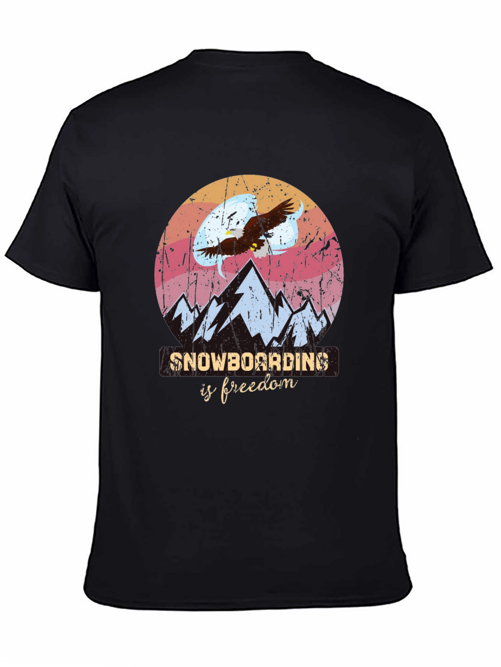 Snowboarding Is Freedom Graphic Tee - Black