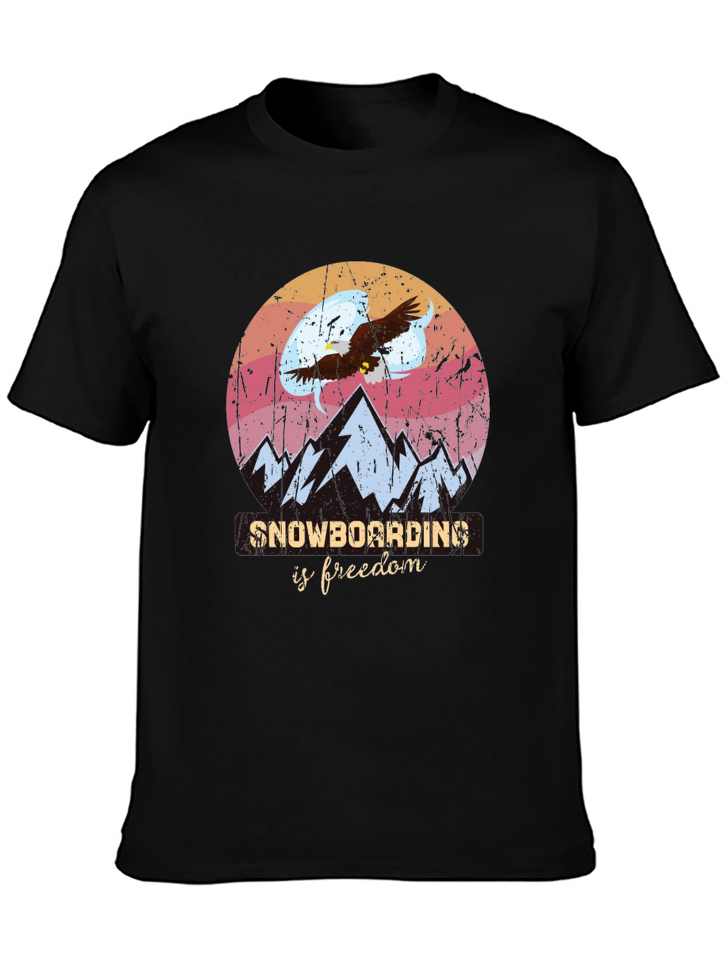 Snowboarding Is Freedom Graphic Tee - Black