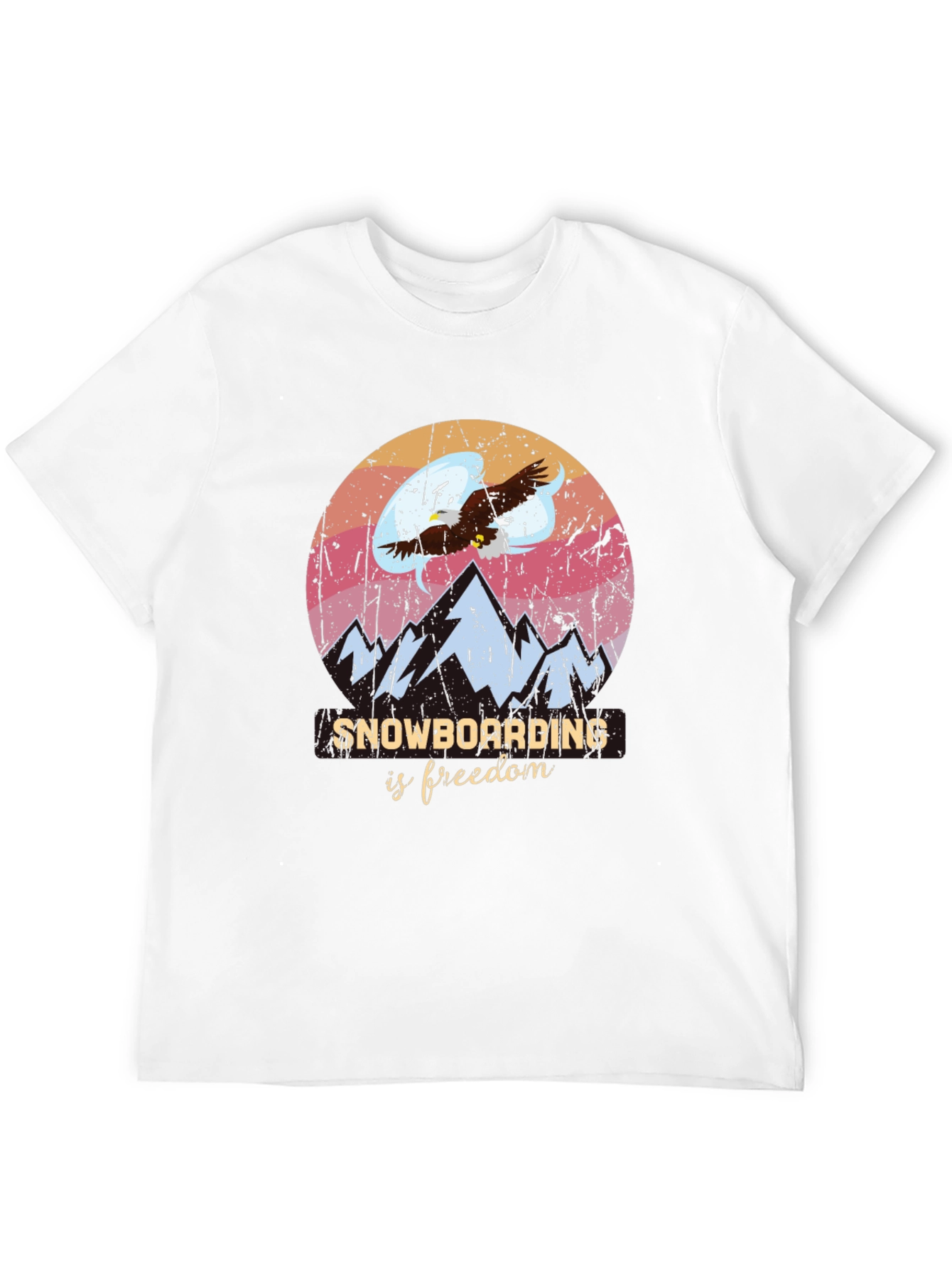 Snowboarding Is Freedom Graphic Tee - Black