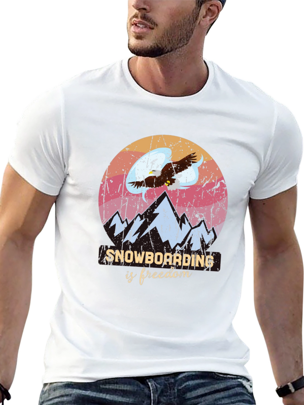 Snowboarding Is Freedom Graphic Tee - Black