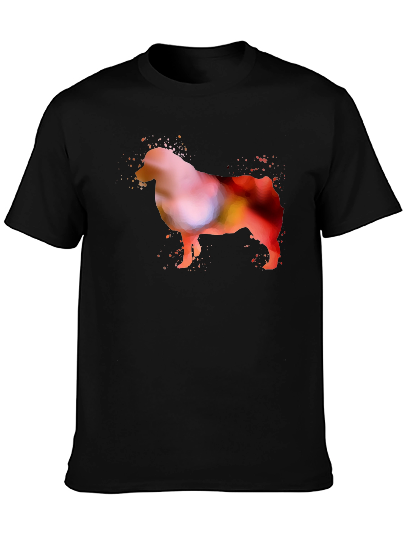 Dog Watercolor Art Black T-Shirt