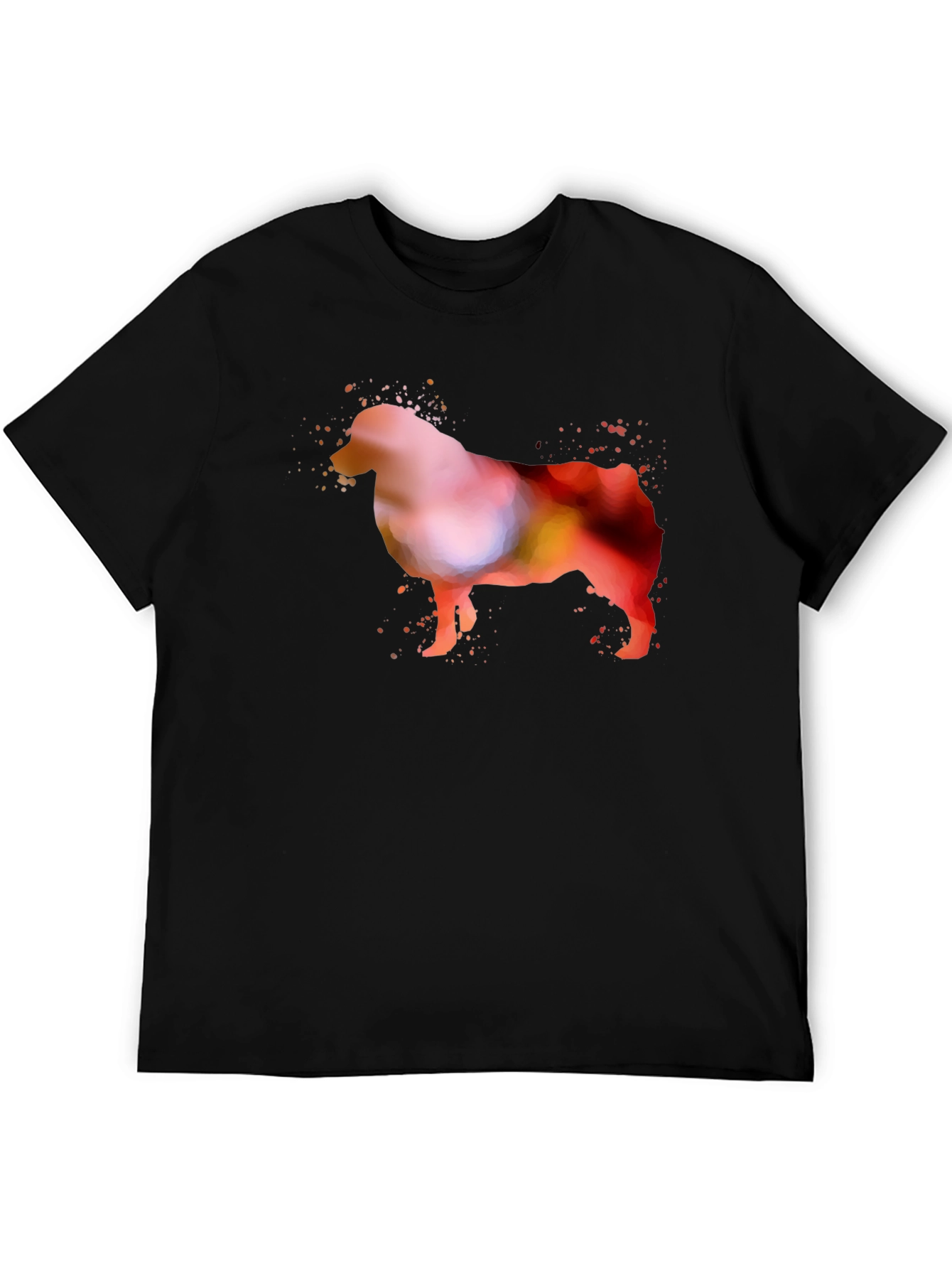 Dog Watercolor Art Black T-Shirt