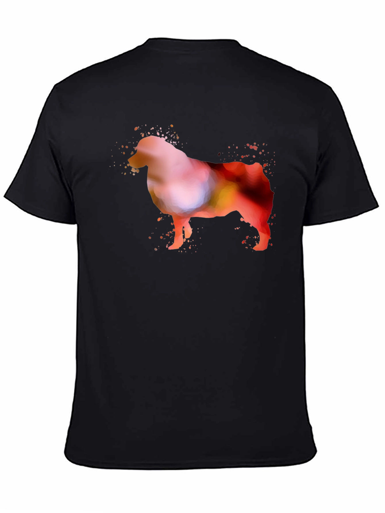 Dog Watercolor Art Black T-Shirt
