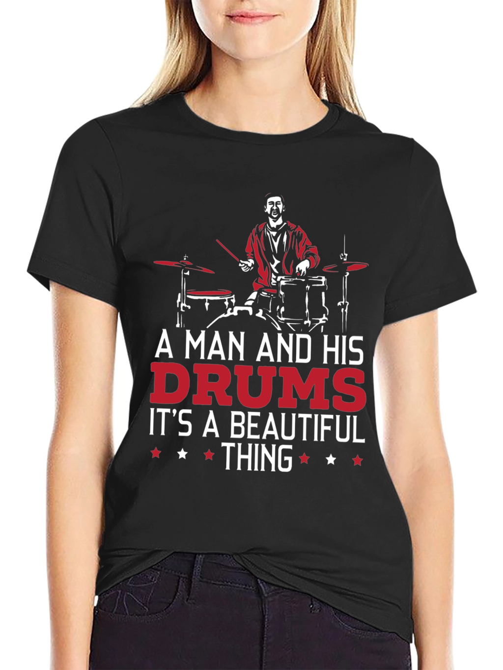Drummer Graphic T-Shirt - A Man and His Drums