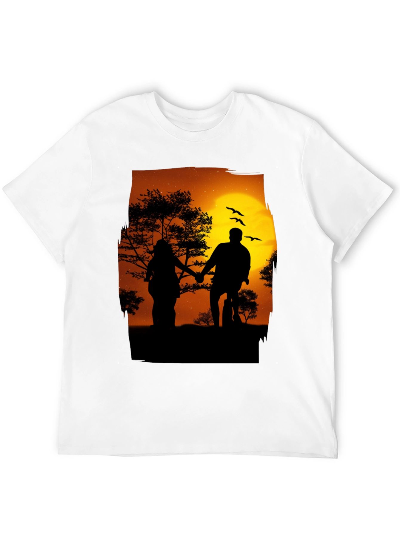 Silhouette Sunset Couple Graphic Tee