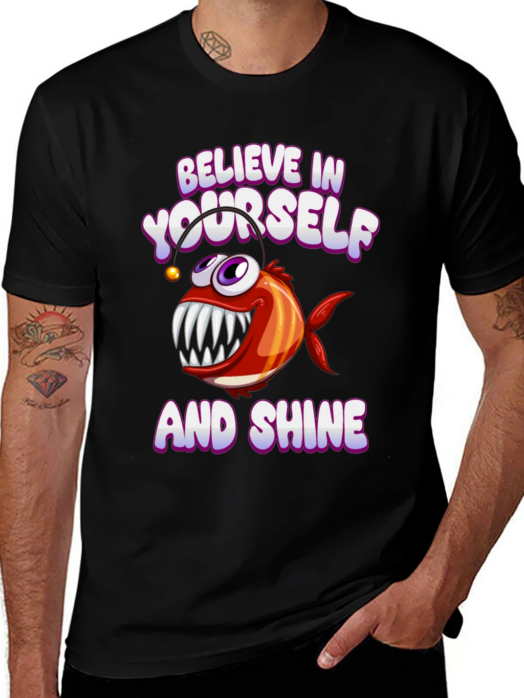 Believe in Yourself Angler Fish Graphic Tee