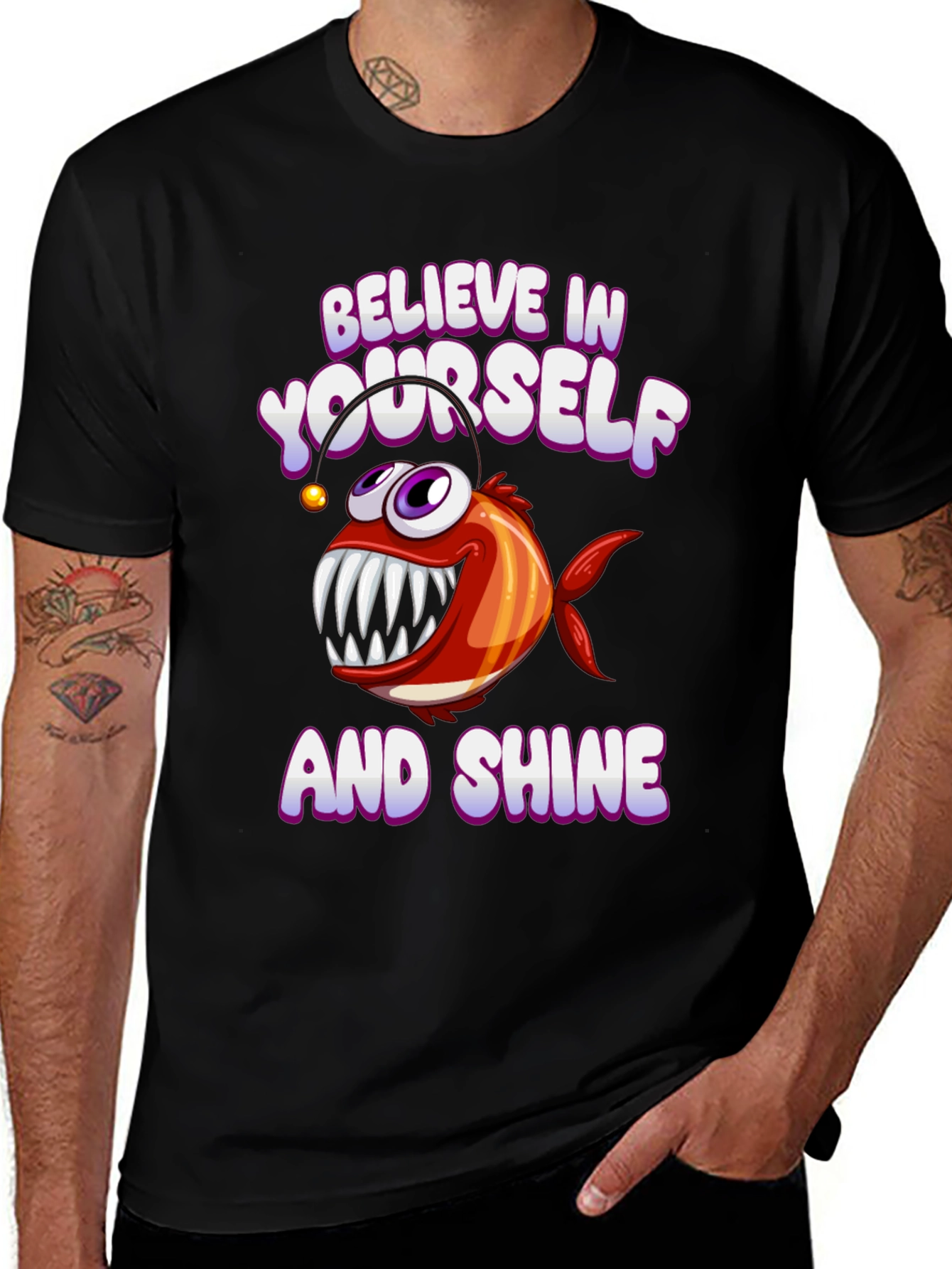 Believe in Yourself Angler Fish Graphic Tee