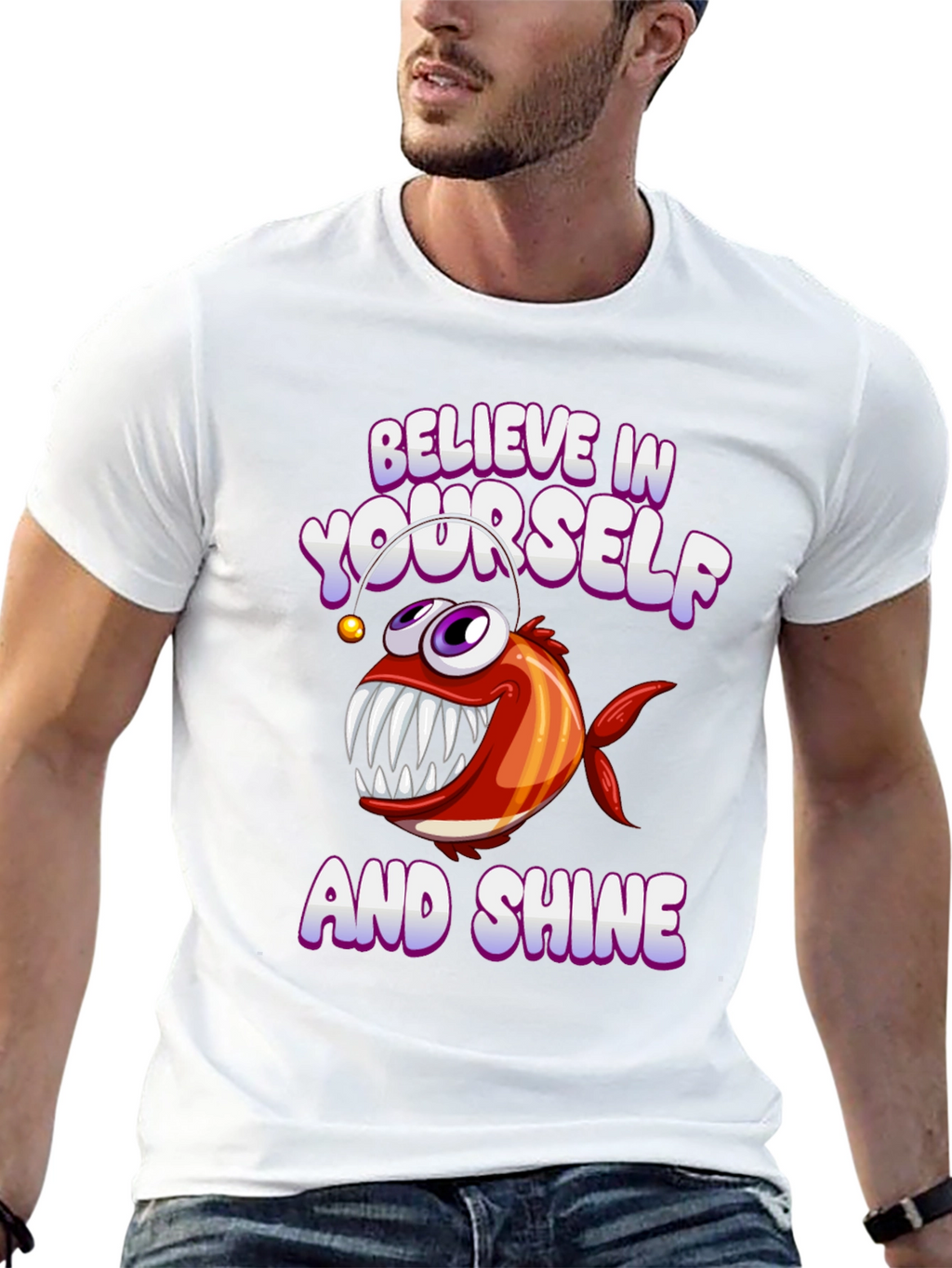Believe in Yourself Angler Fish Graphic Tee
