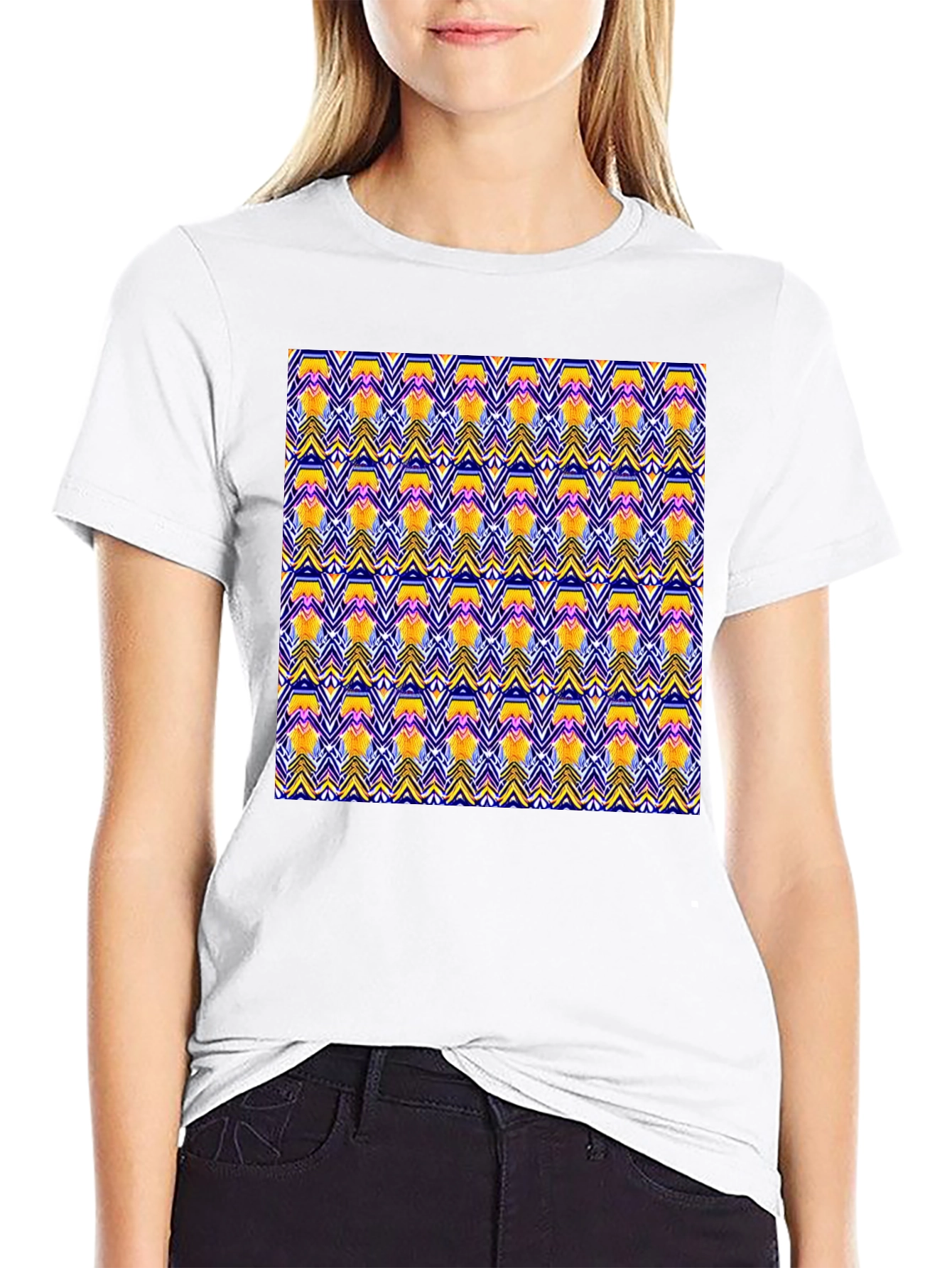 Geometric Pattern Black T-Shirt