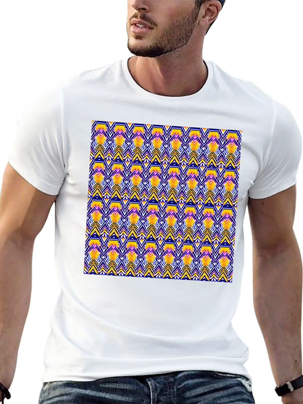 Geometric Pattern Black T-Shirt