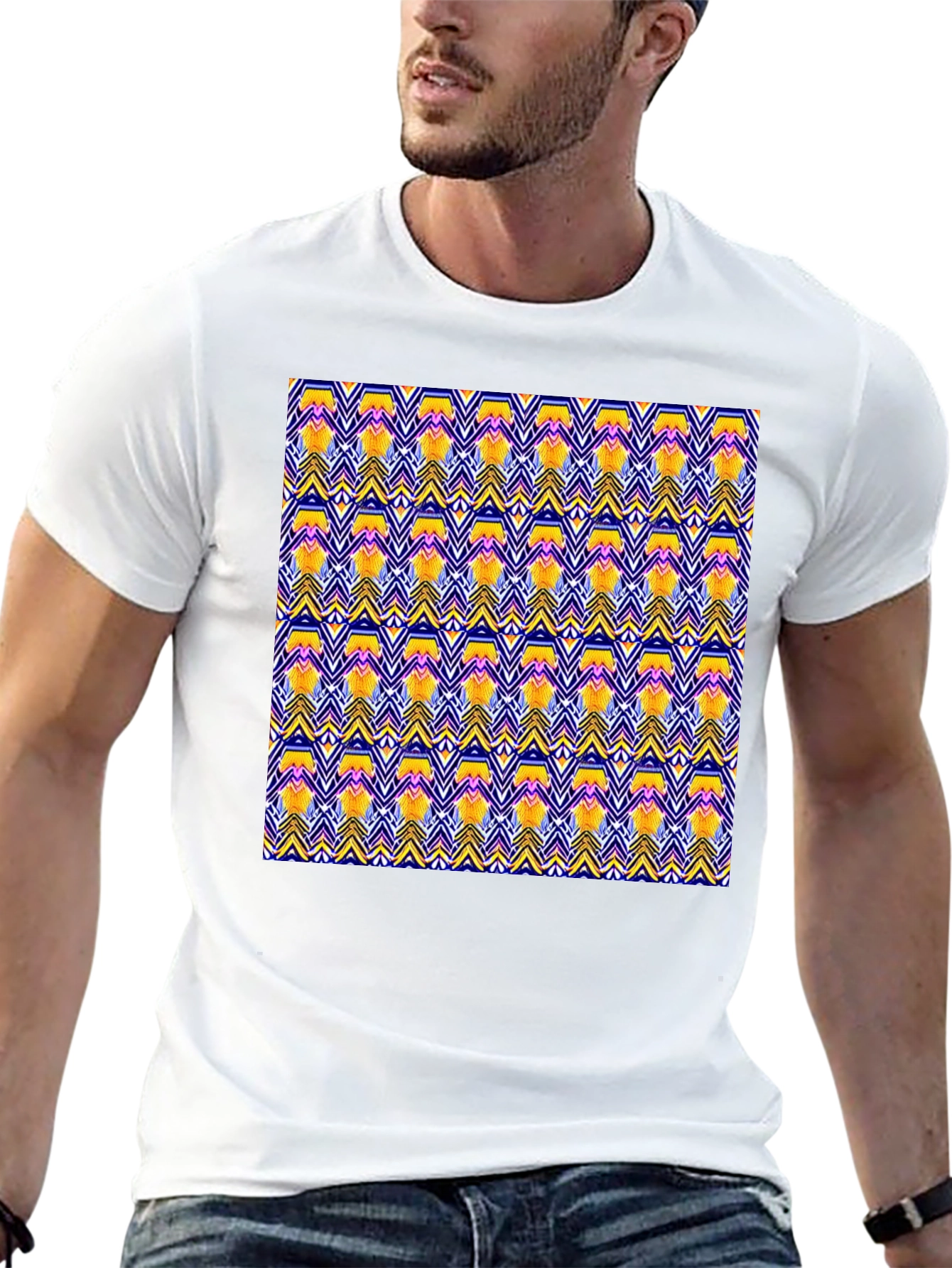 Geometric Pattern Black T-Shirt
