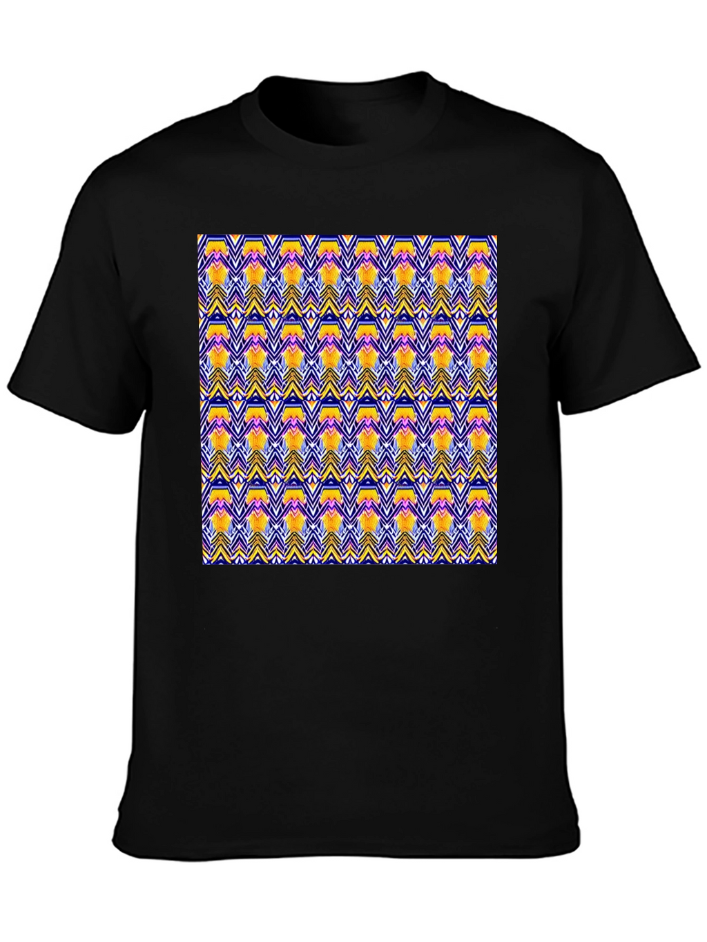 Geometric Pattern Black T-Shirt