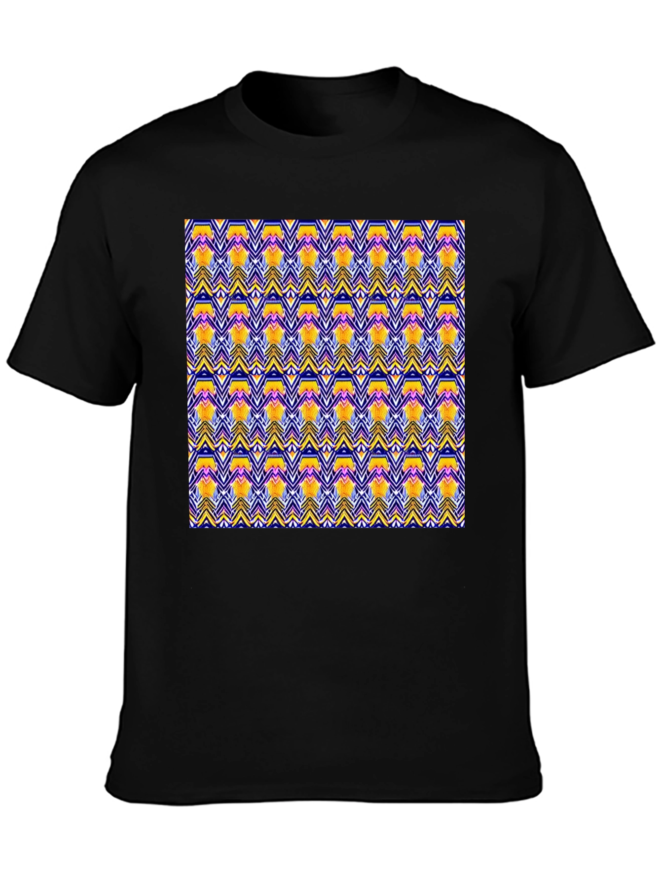 Geometric Pattern Black T-Shirt